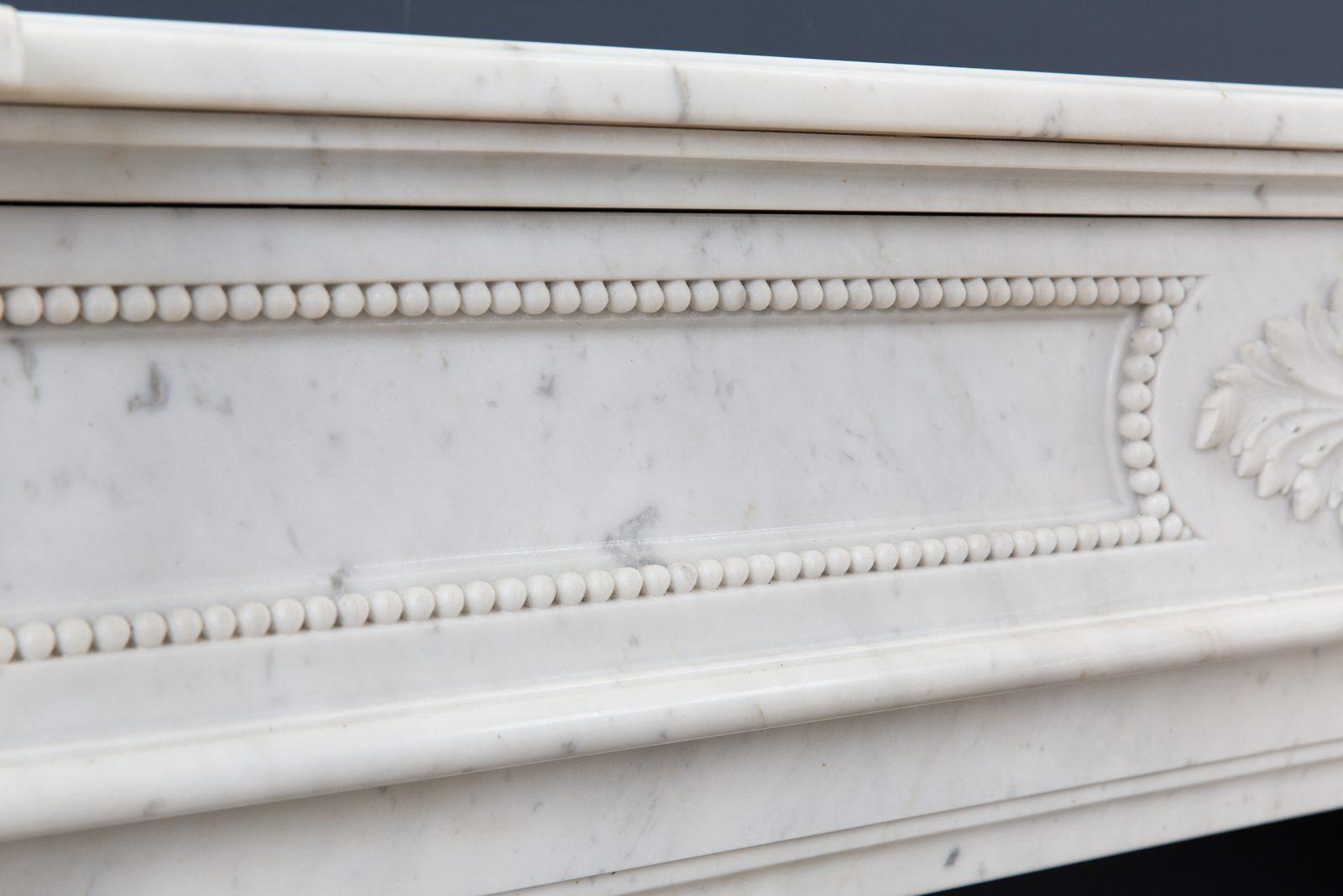 Luxury French  Louis XVI Carrara Marble Antique Fireplace Surround - Image 14