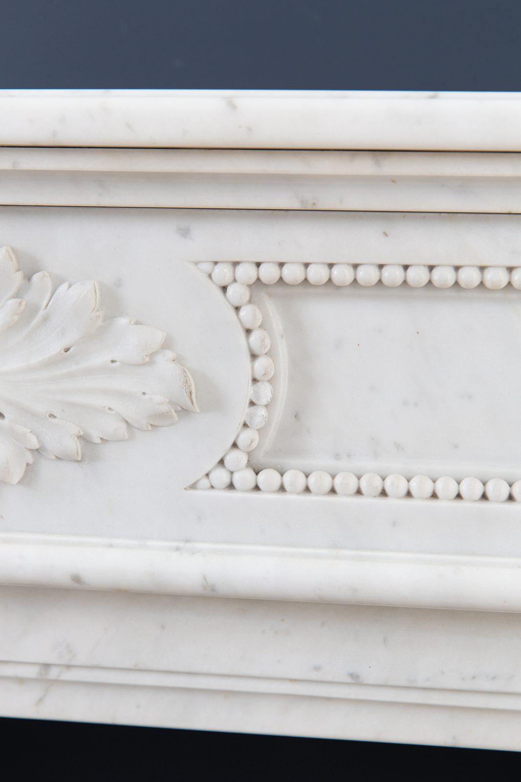 Luxury French  Louis XVI Carrara Marble Antique Fireplace Surround - Image 13