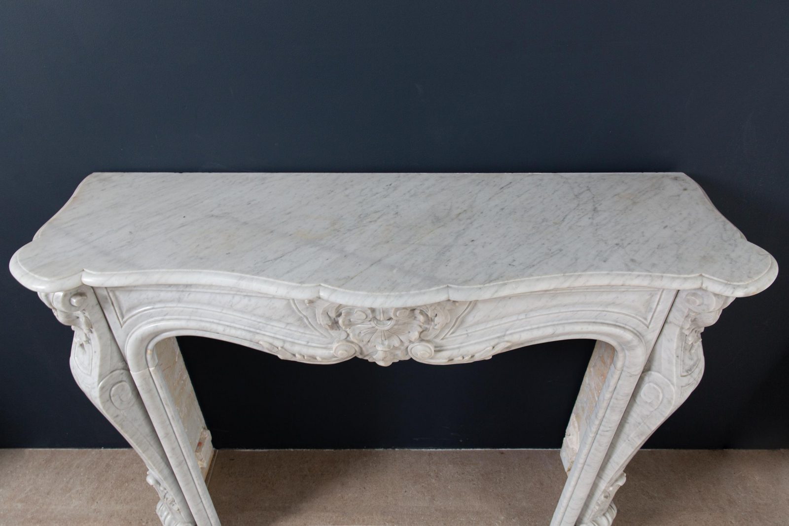 Louis XV Carrara Marble Antique Fireplace Surround - Image 9