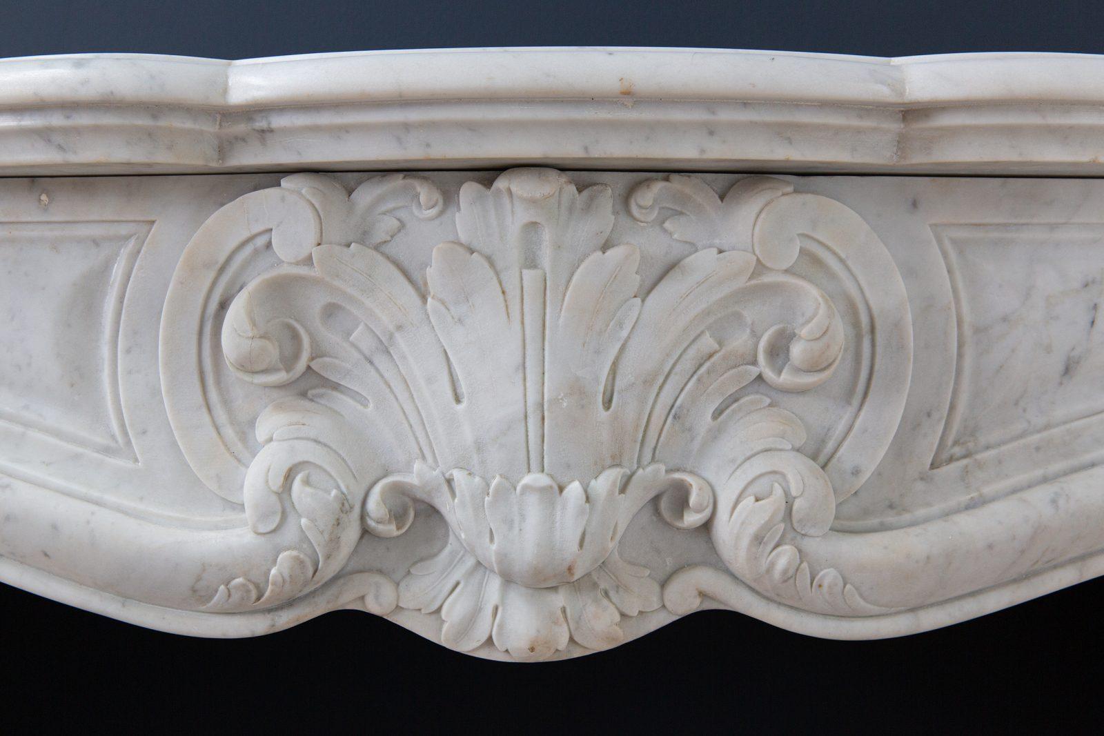 Luxury French Antique Marble Carrara Front Fireplace - Image 7