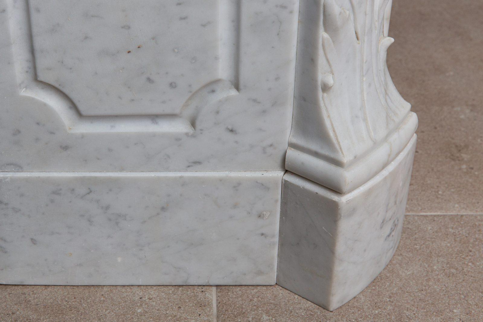 Luxury French Antique Marble Carrara Front Fireplace - Image 17