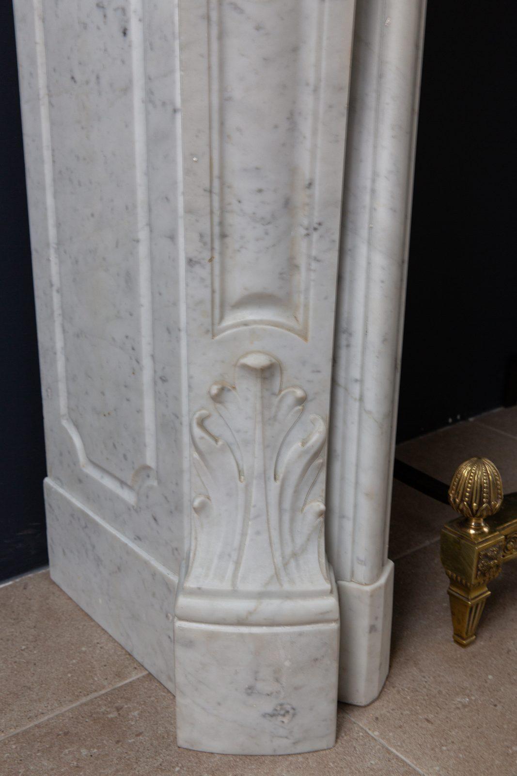 Luxury French Antique Marble Carrara Front Fireplace - Image 18