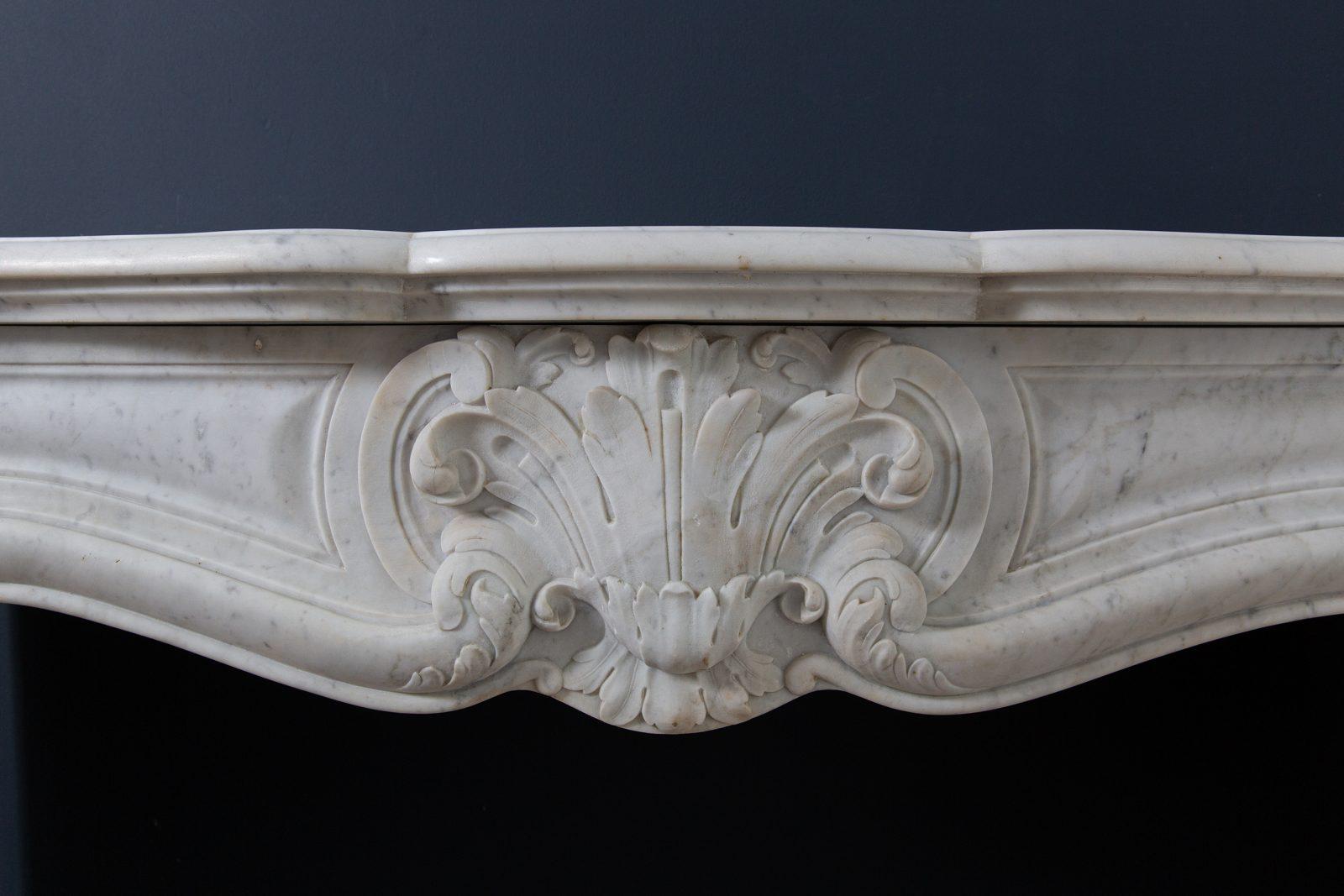 Luxury French Antique Marble Carrara Front Fireplace - Image 3