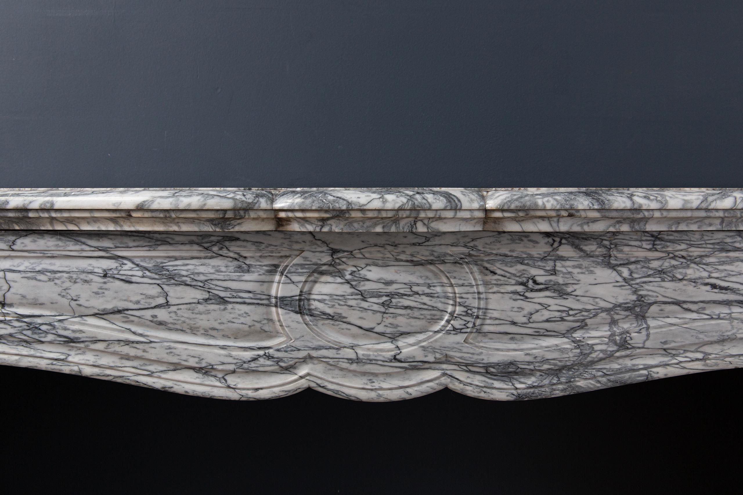 Gray Marble Antique Pompadour Front Fireplace - Image 9