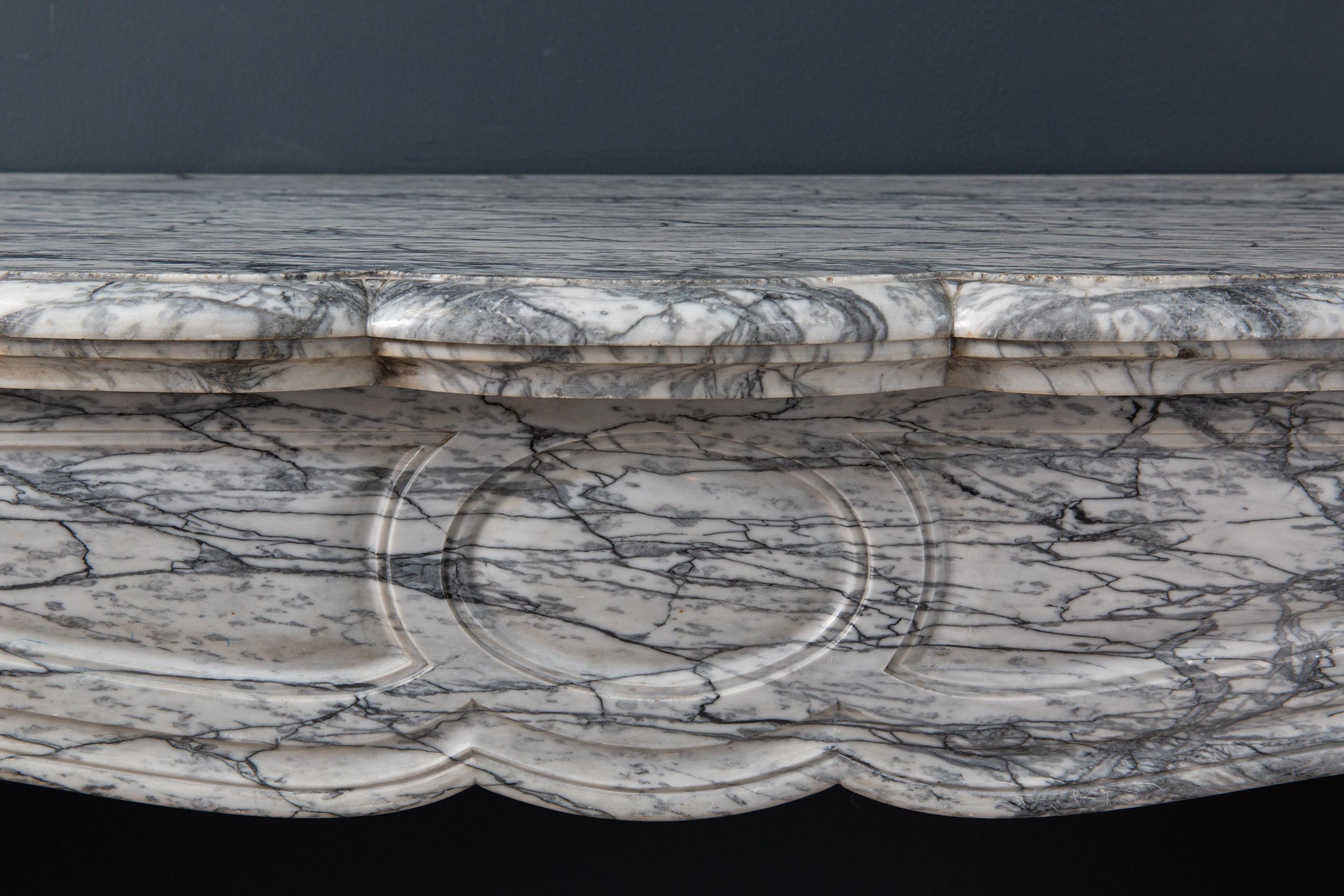 Gray Marble Antique Pompadour Front Fireplace - Image 10