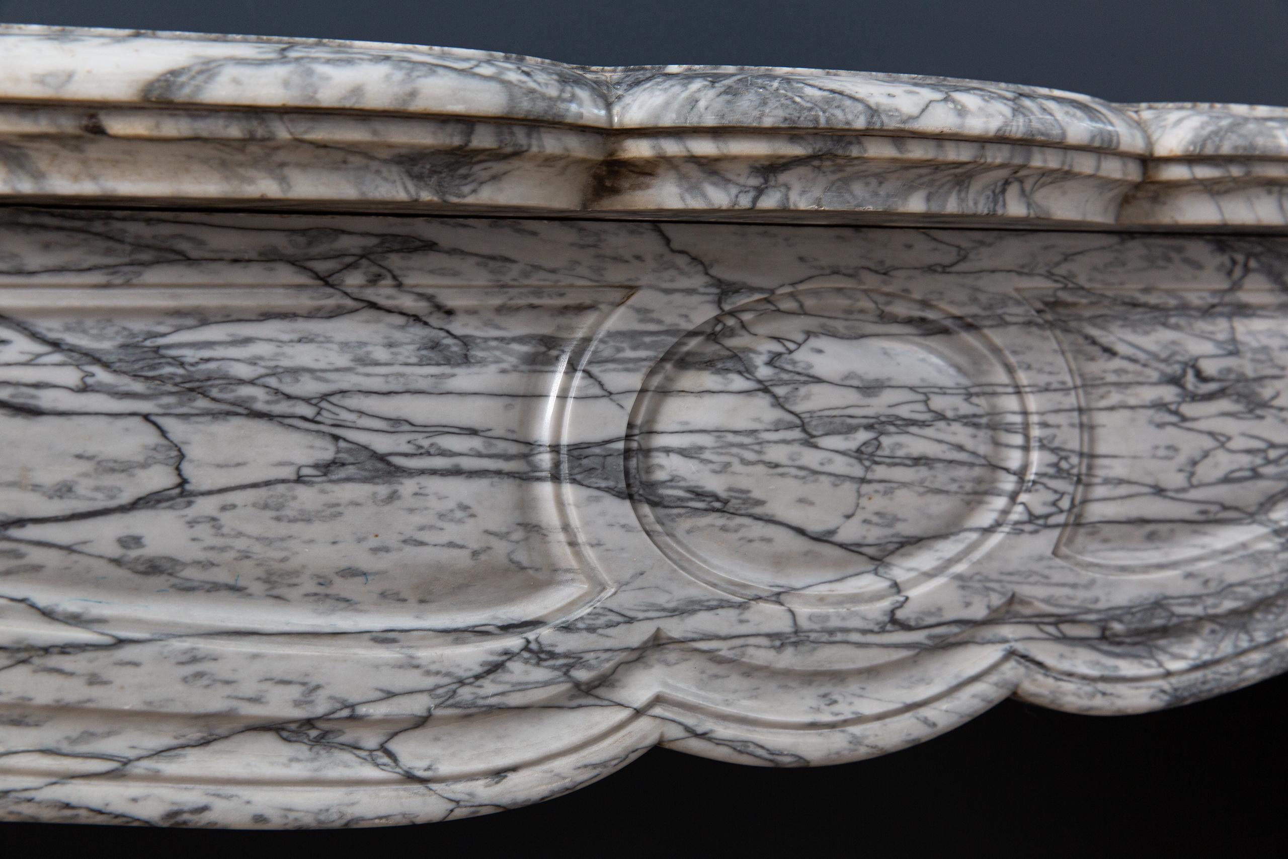 Gray Marble Antique Pompadour Front Fireplace - Image 11