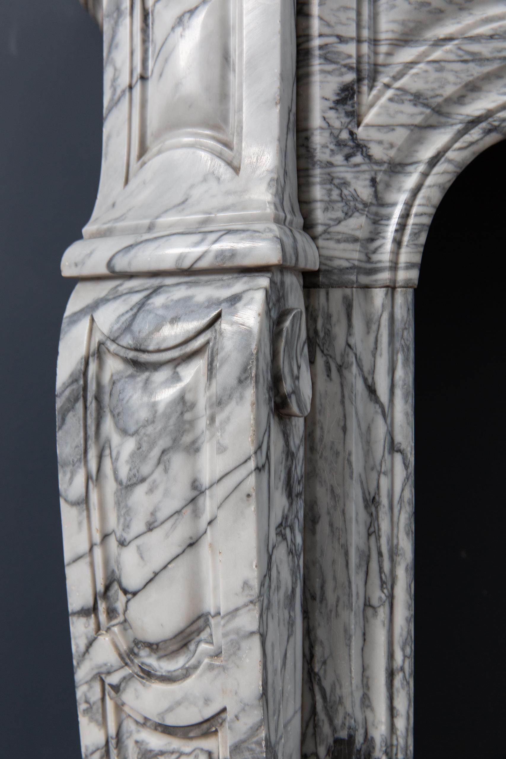 Gray Marble Antique Pompadour Front Fireplace - Image 8