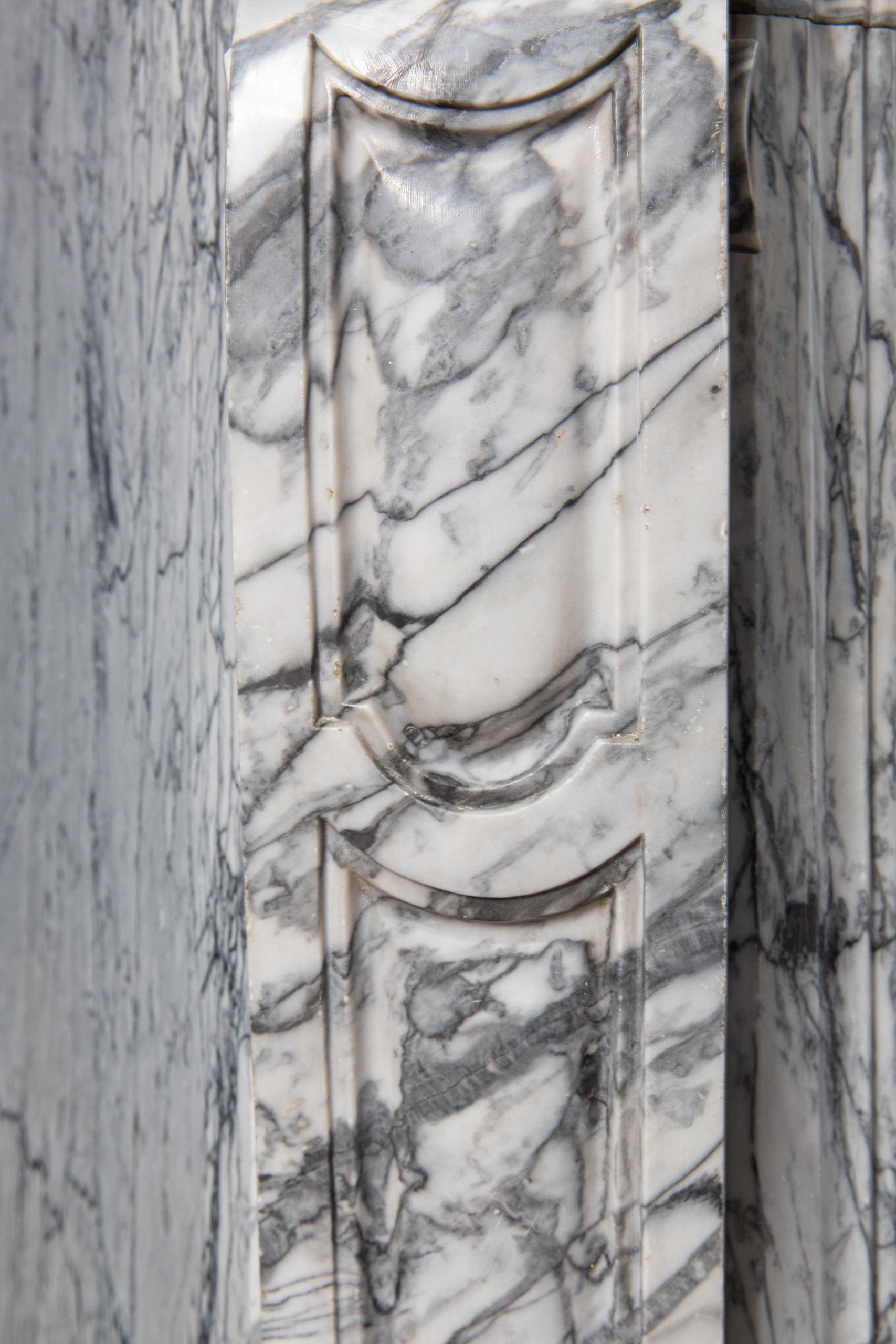 Gray Marble Antique Pompadour Front Fireplace - Image 7