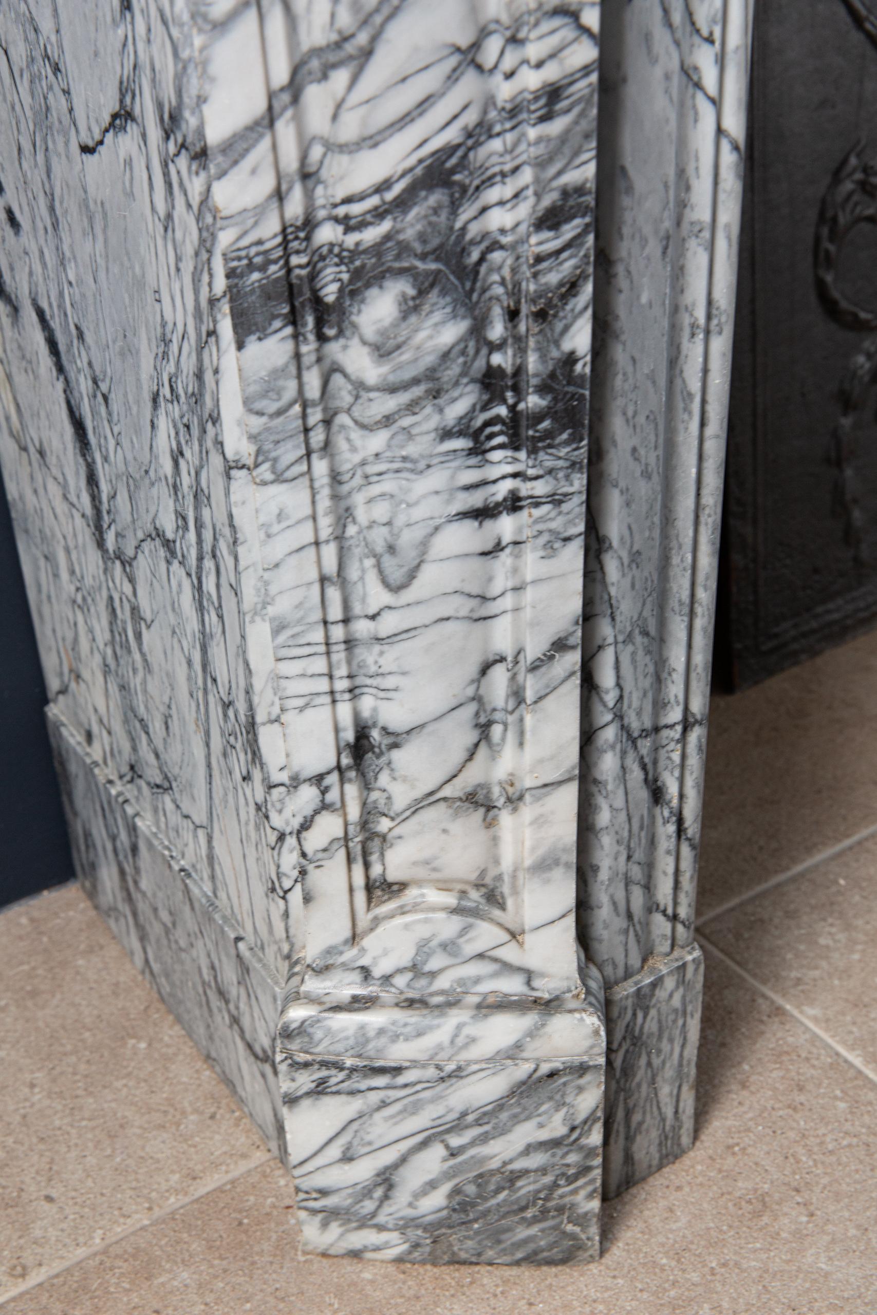 Gray Marble Antique Pompadour Front Fireplace - Image 6
