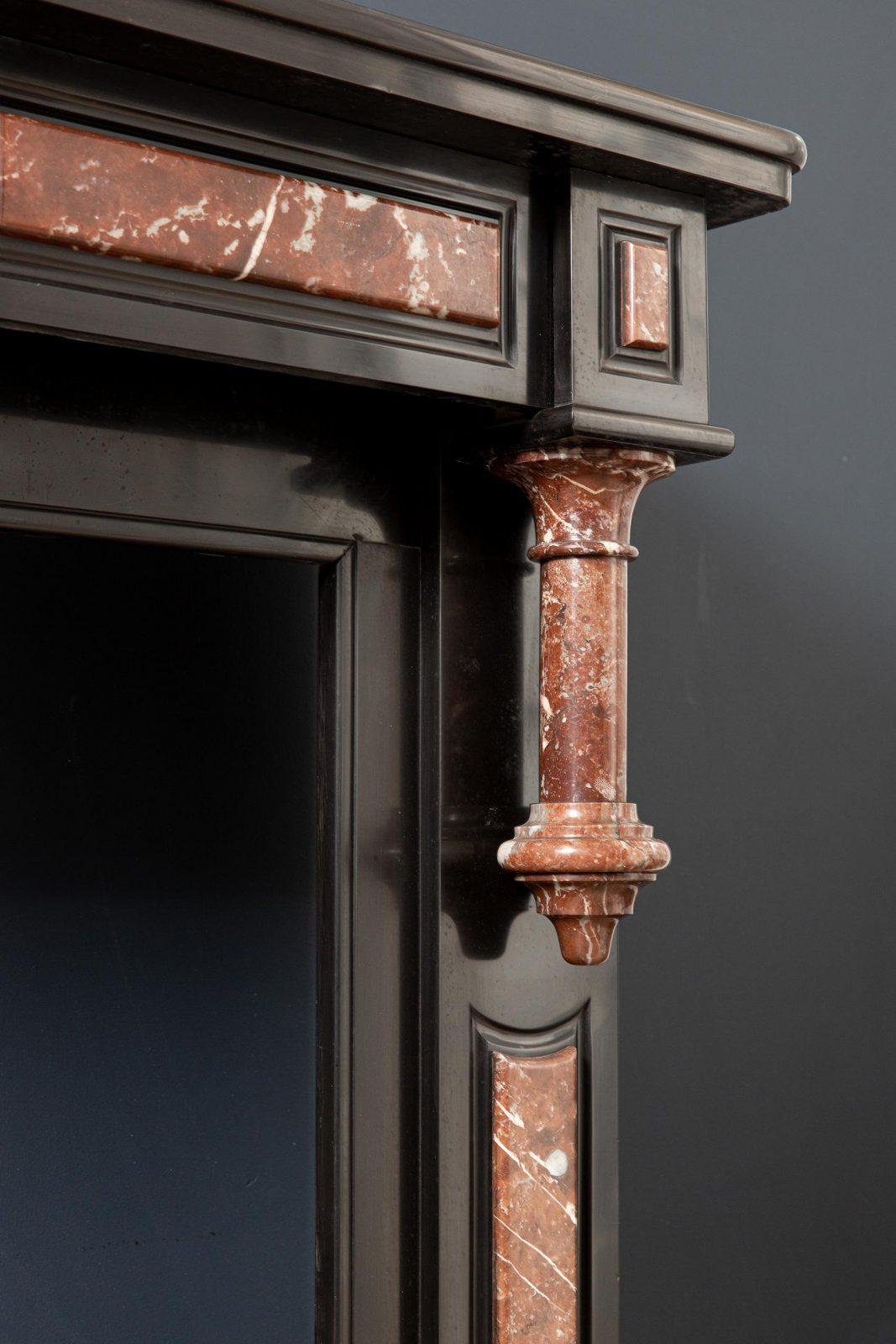Antique Red and Black Marble Fireplace Surround - Image 10