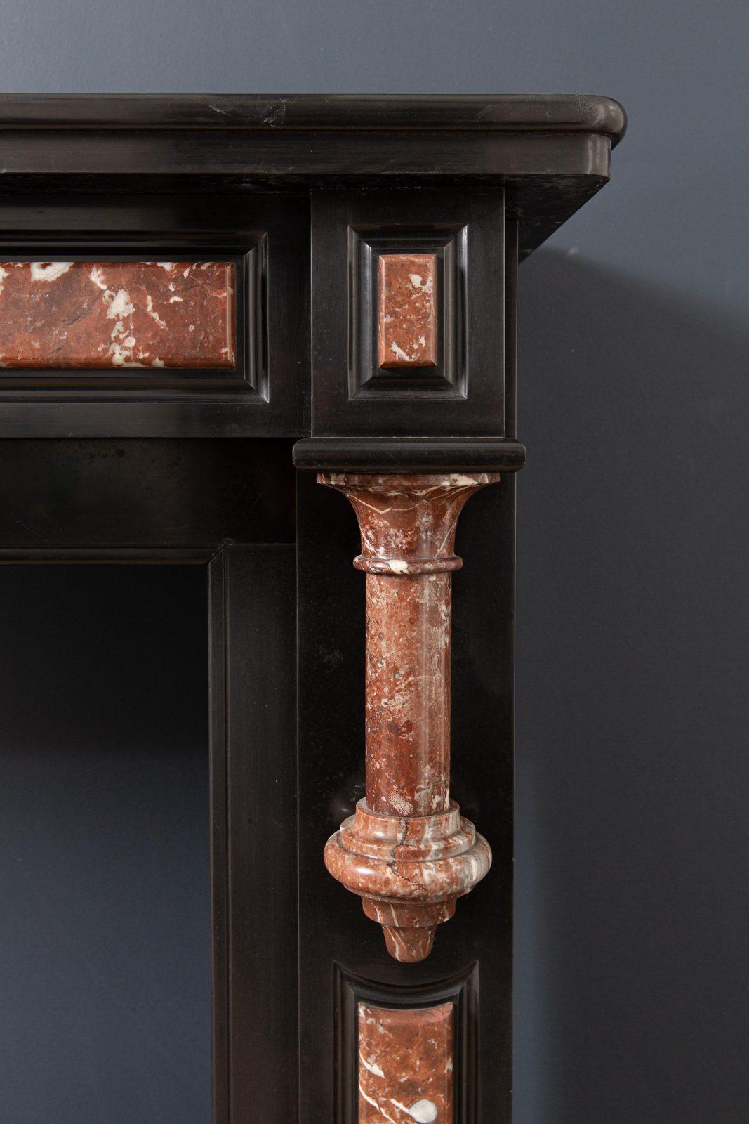 Antique Red and Black Marble Fireplace Surround - Image 11