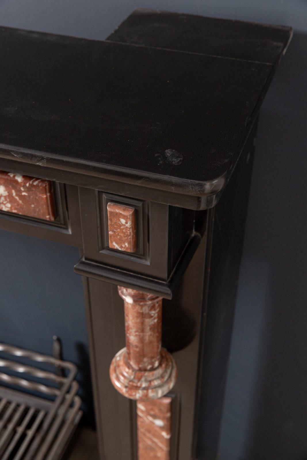 Antique Red and Black Marble Fireplace Surround - Image 13