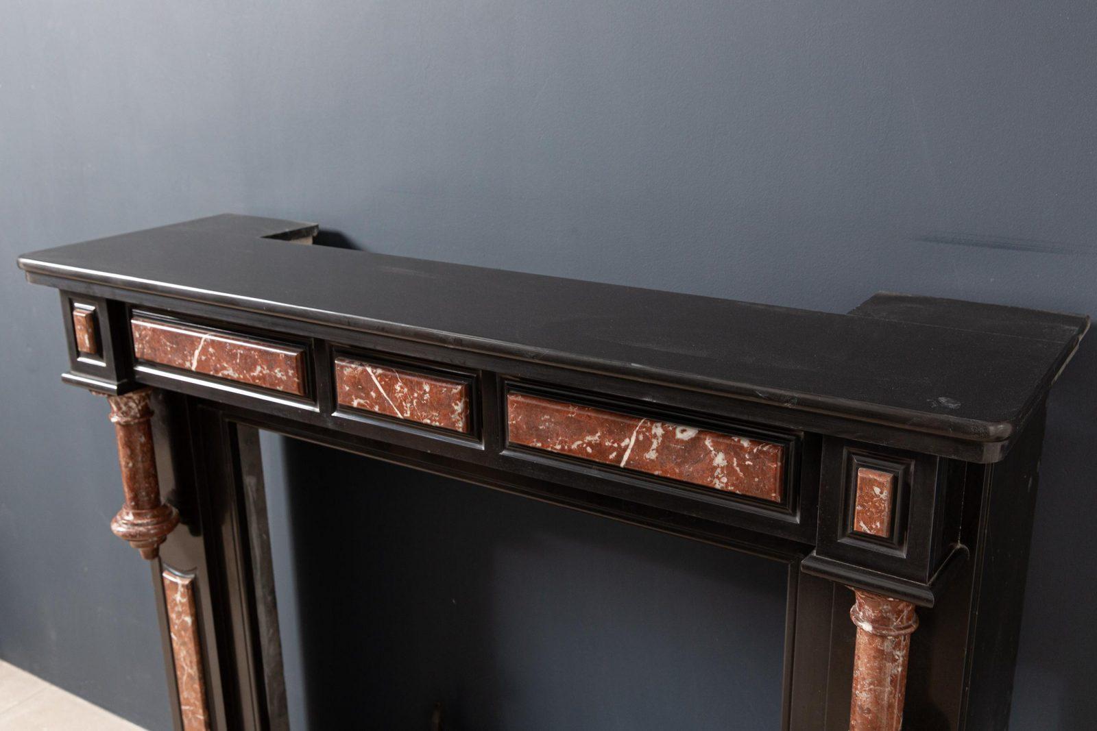 Antique Red and Black Marble Fireplace Surround - Image 14