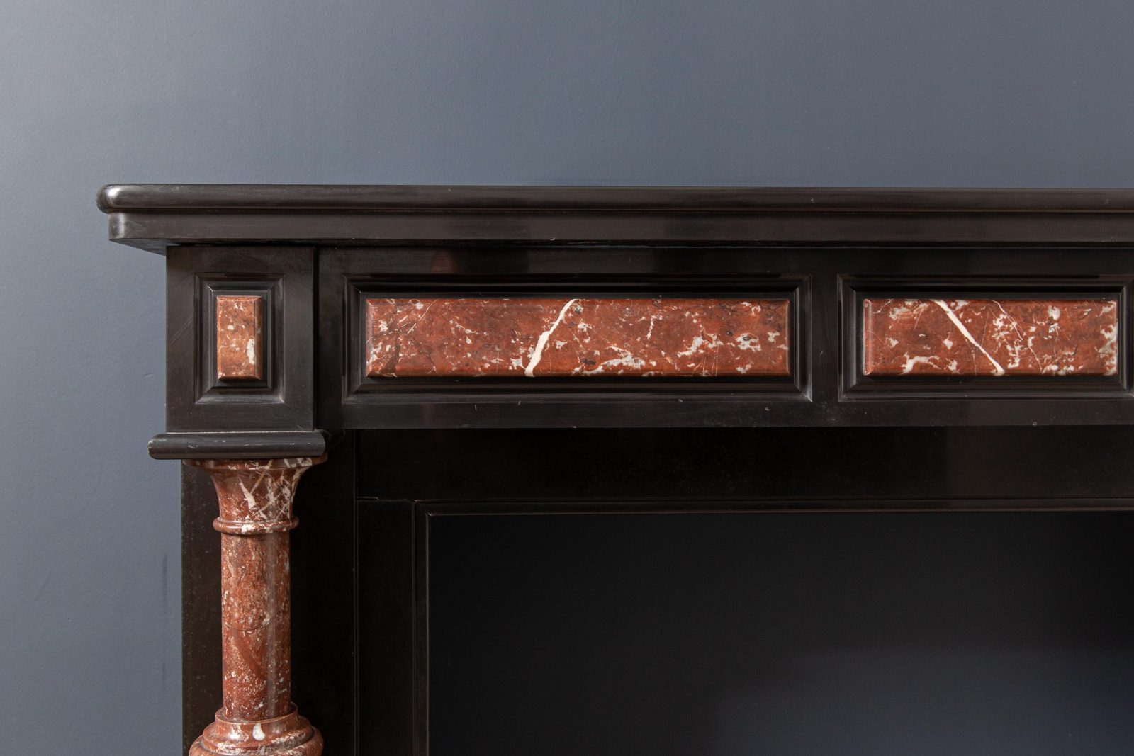 Antique Red and Black Marble Fireplace Surround - Image 16