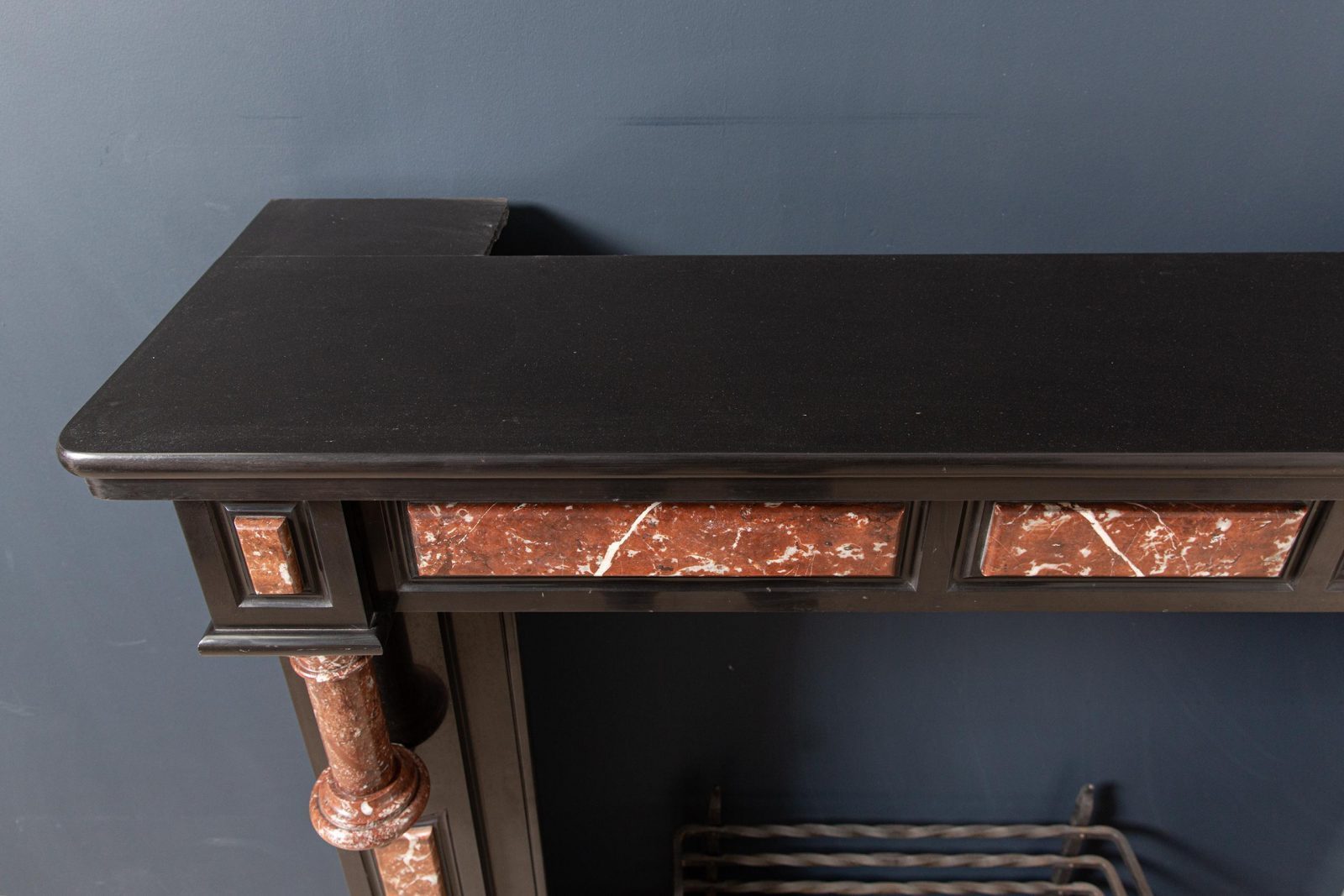 Antique Red and Black Marble Fireplace Surround - Image 18