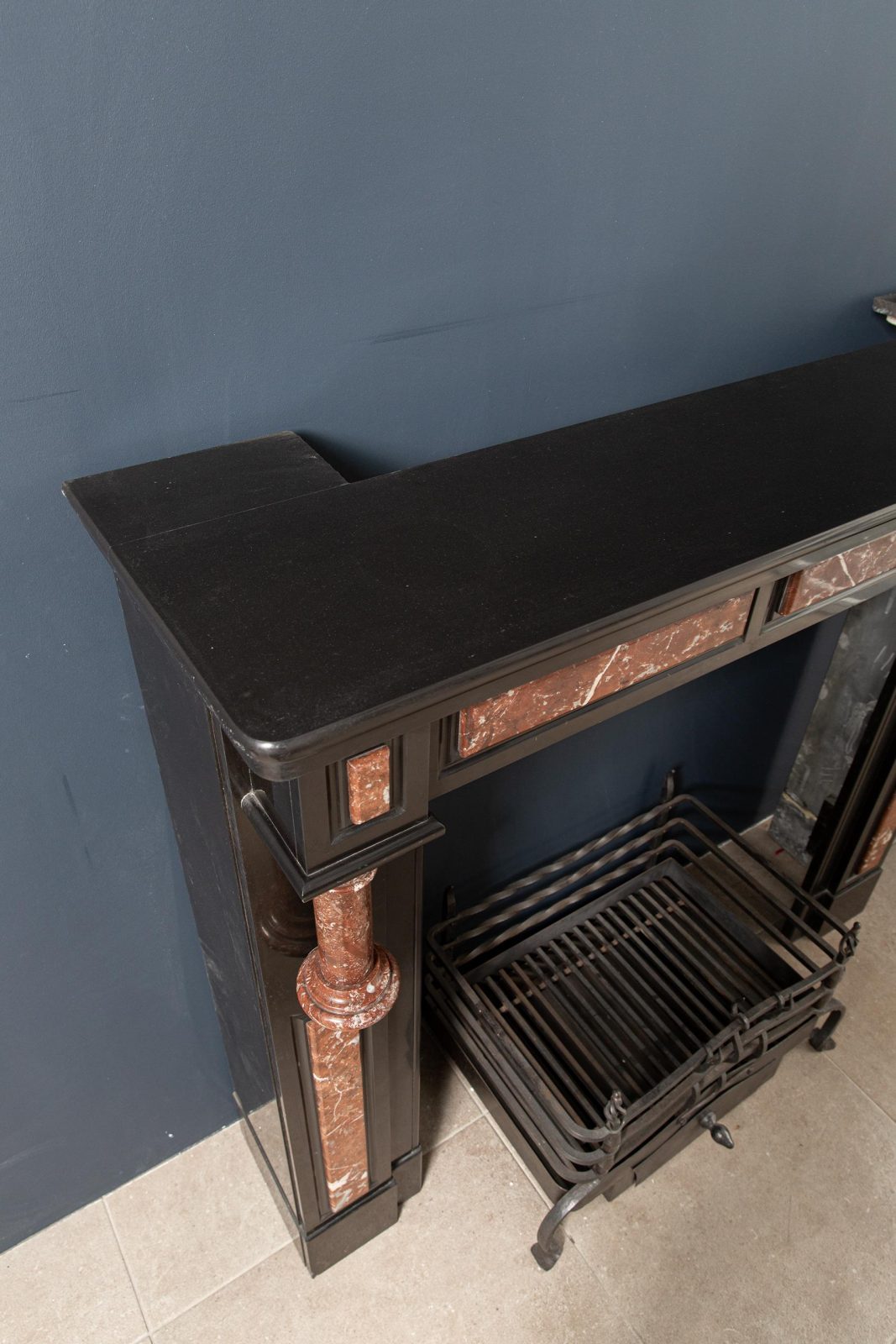 Antique Red and Black Marble Fireplace Surround - Image 19