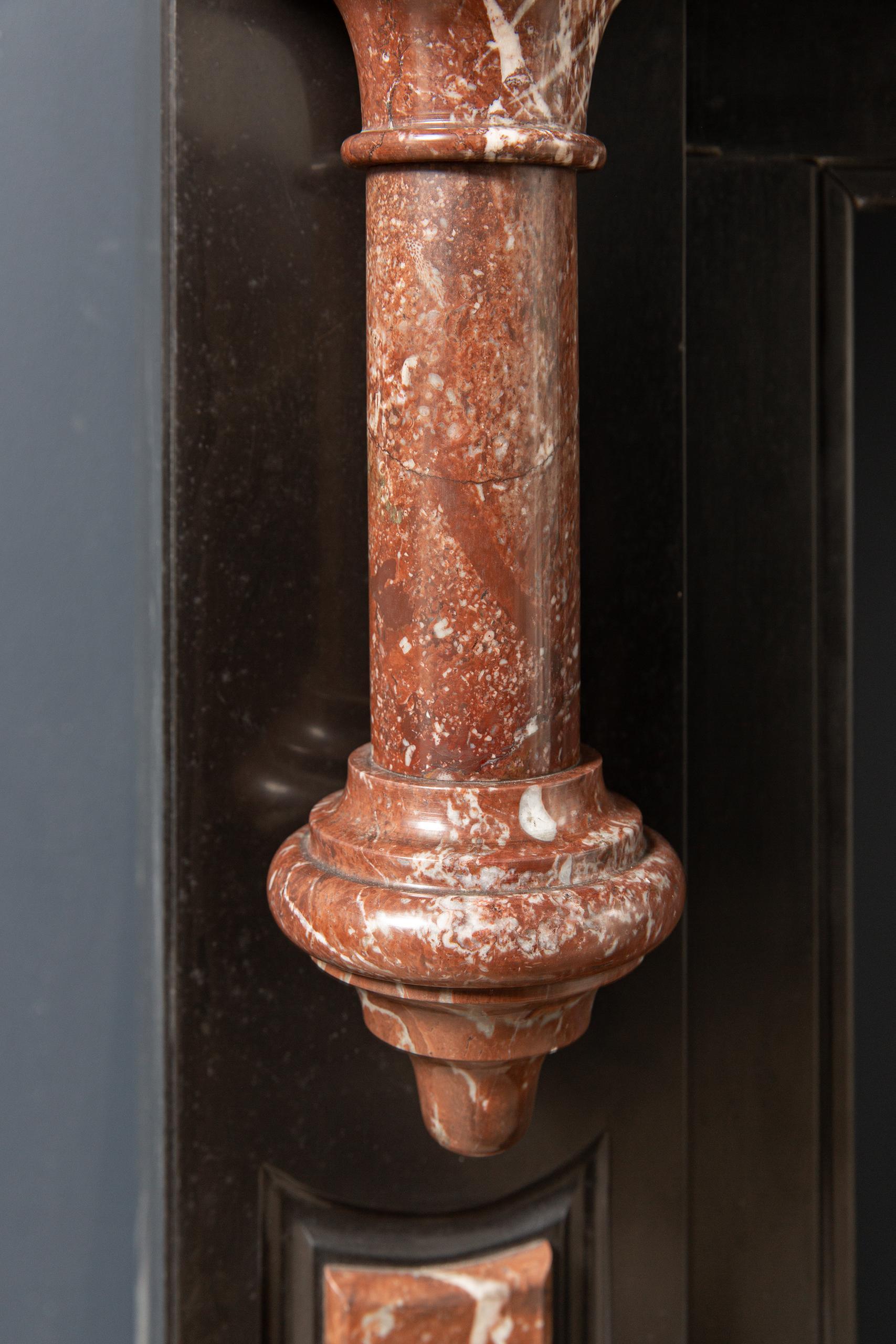 Antique Red and Black Marble Fireplace Surround - Image 6