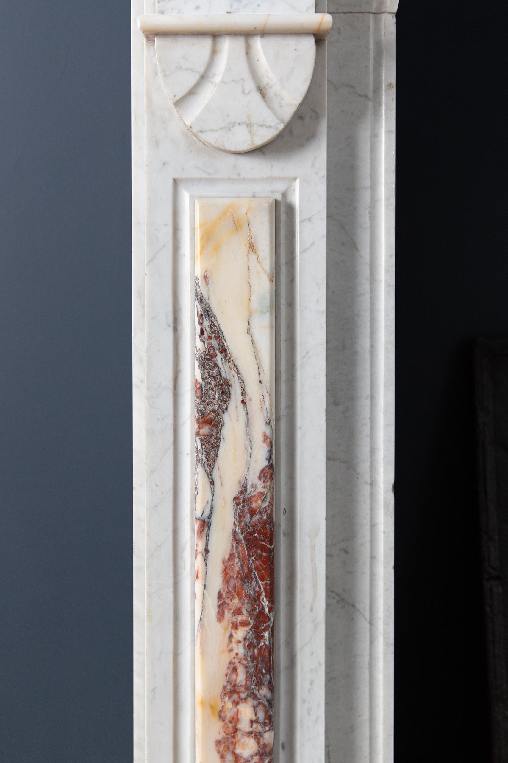 White Marble Antique Neoclassical French Circulation Fireplace - Image 7
