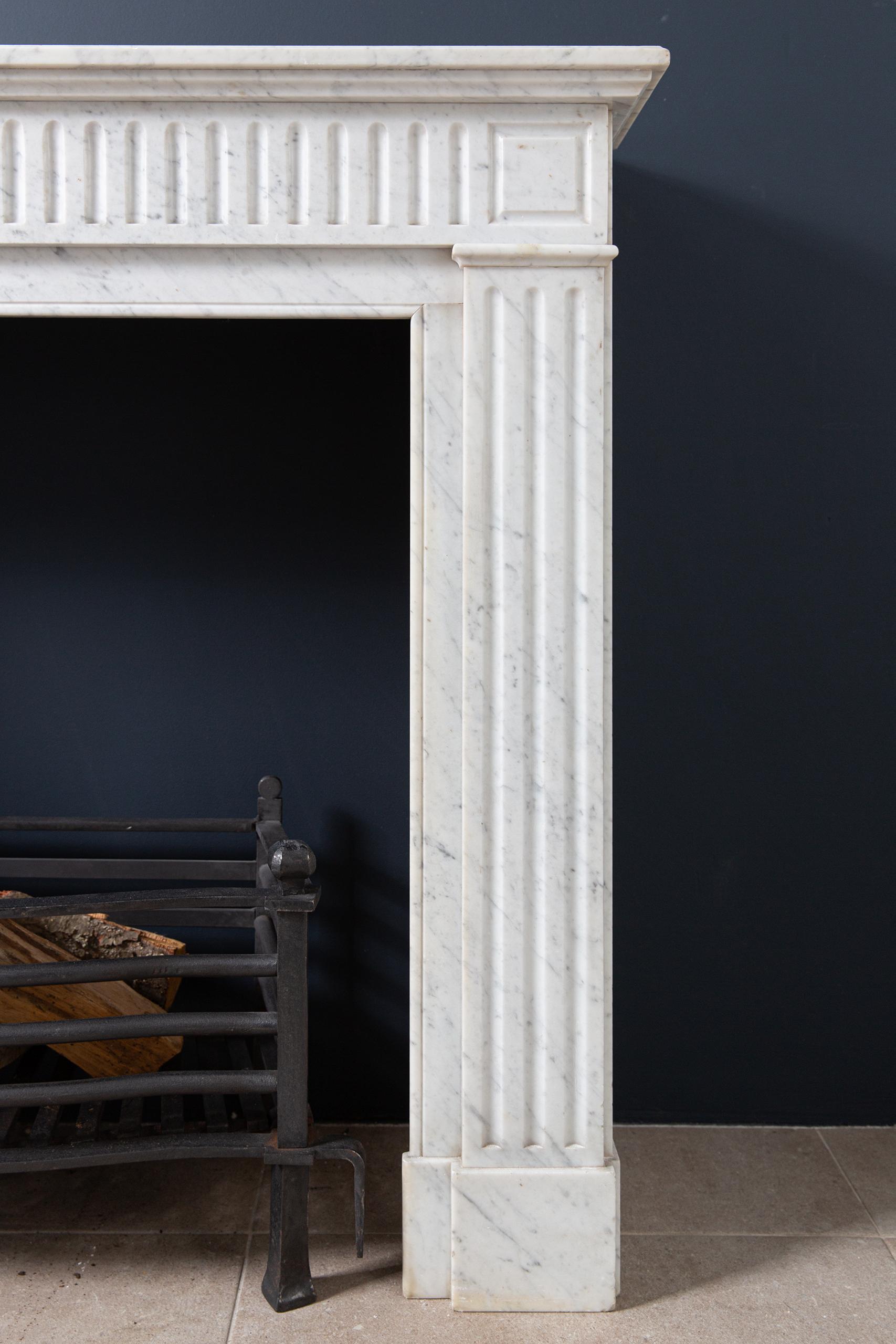 Carrara Marble White Antique Fireplace Surround - Image 10