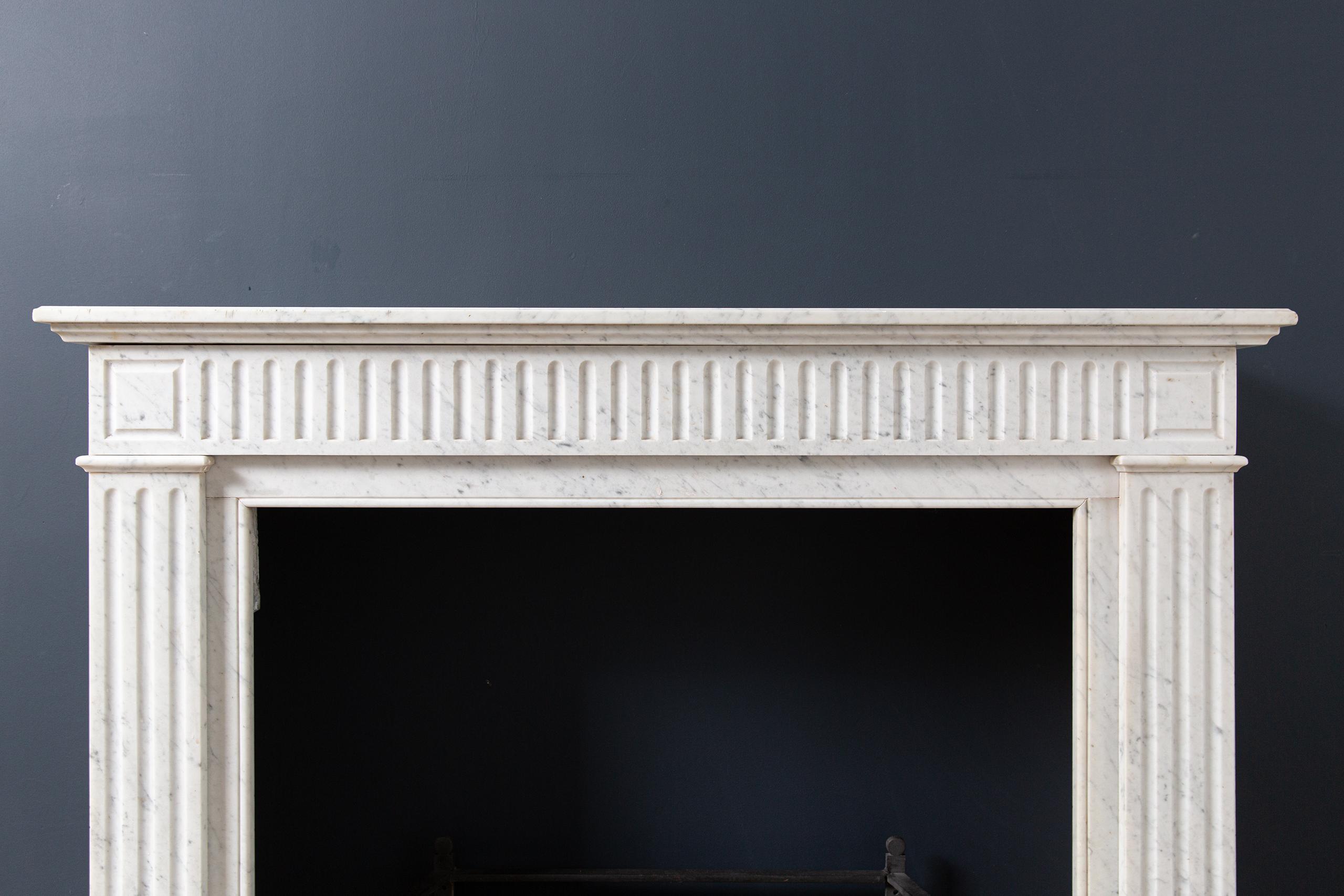 Carrara Marble White Antique Fireplace Surround - Image 13