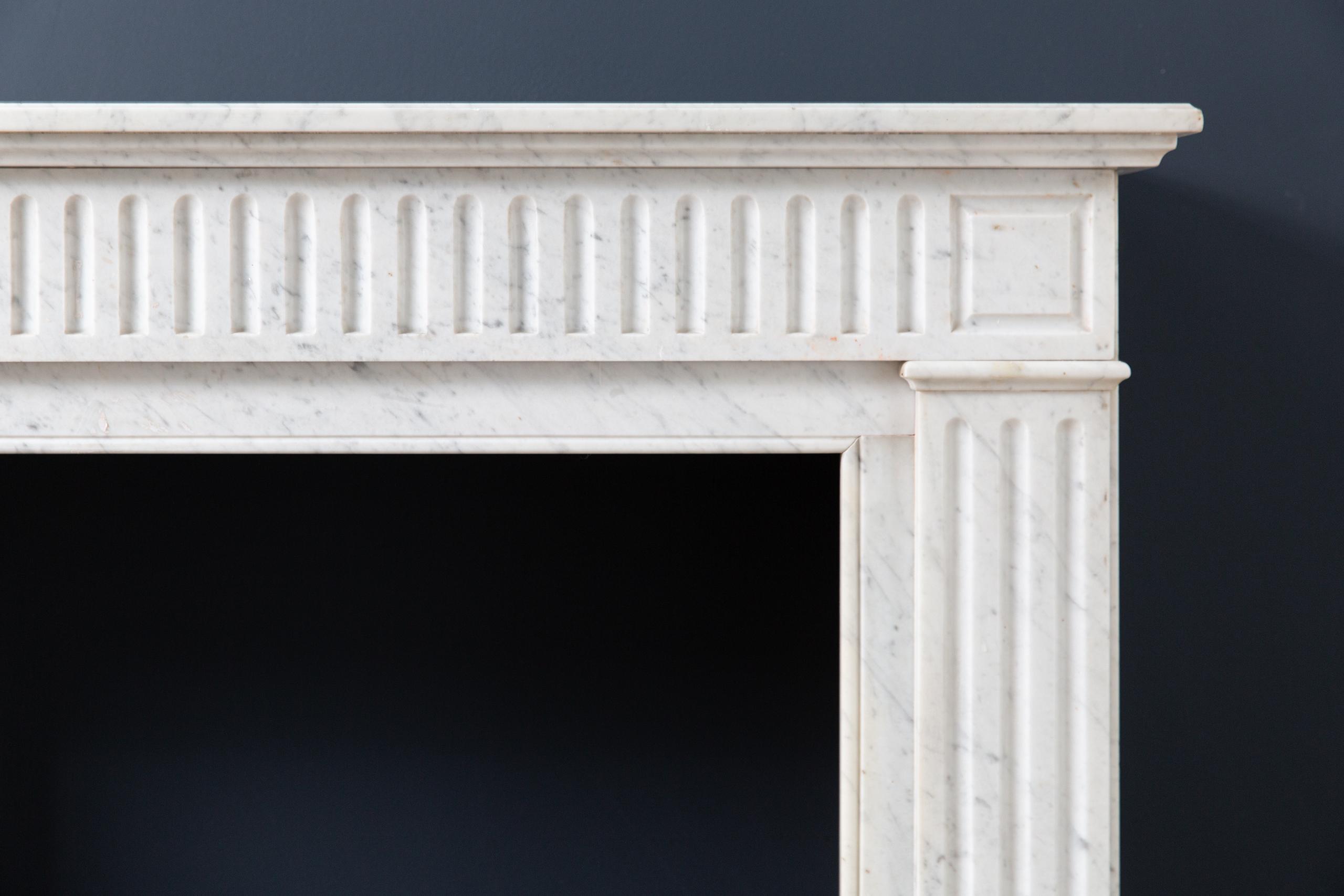 Carrara Marble White Antique Fireplace Surround - Image 2
