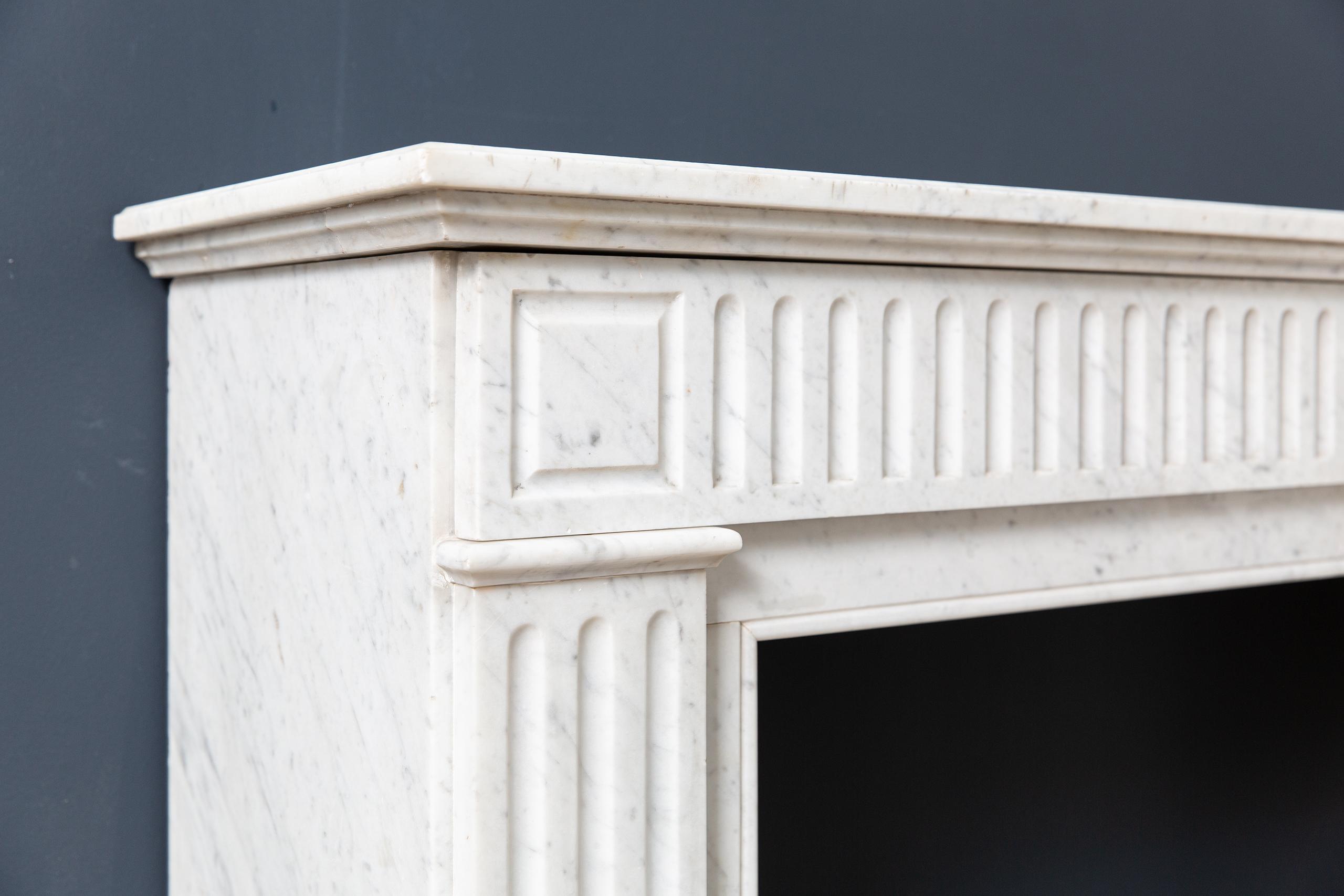 Carrara Marble White Antique Fireplace Surround - Image 6
