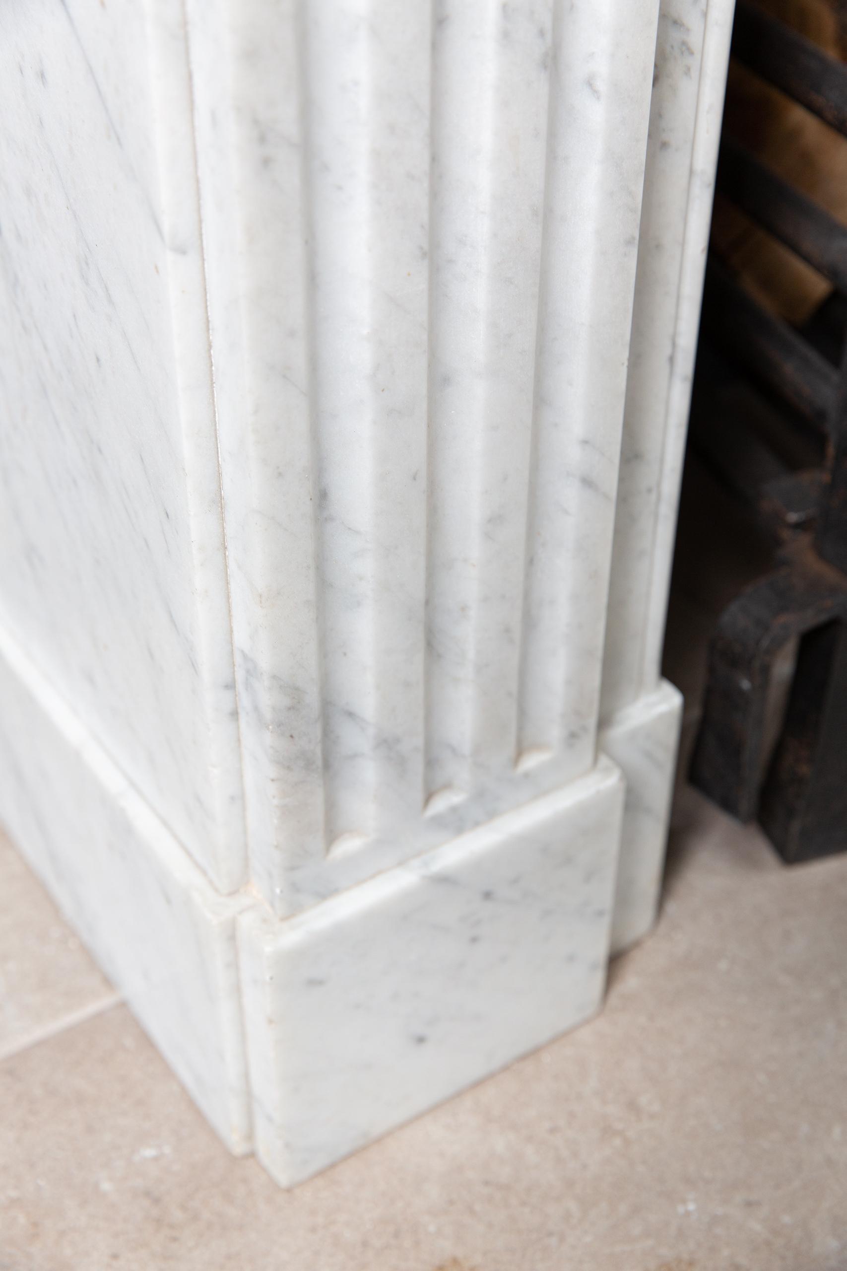 Carrara Marble White Antique Fireplace Surround - Image 8