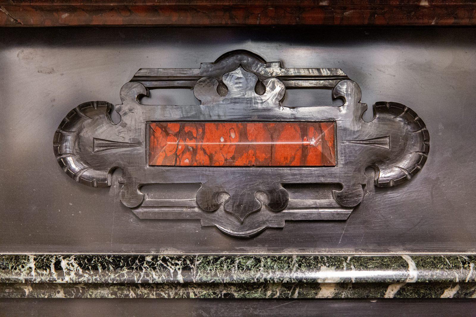 Extravagant Black Marble Antique Circular Fireplace - Image 8