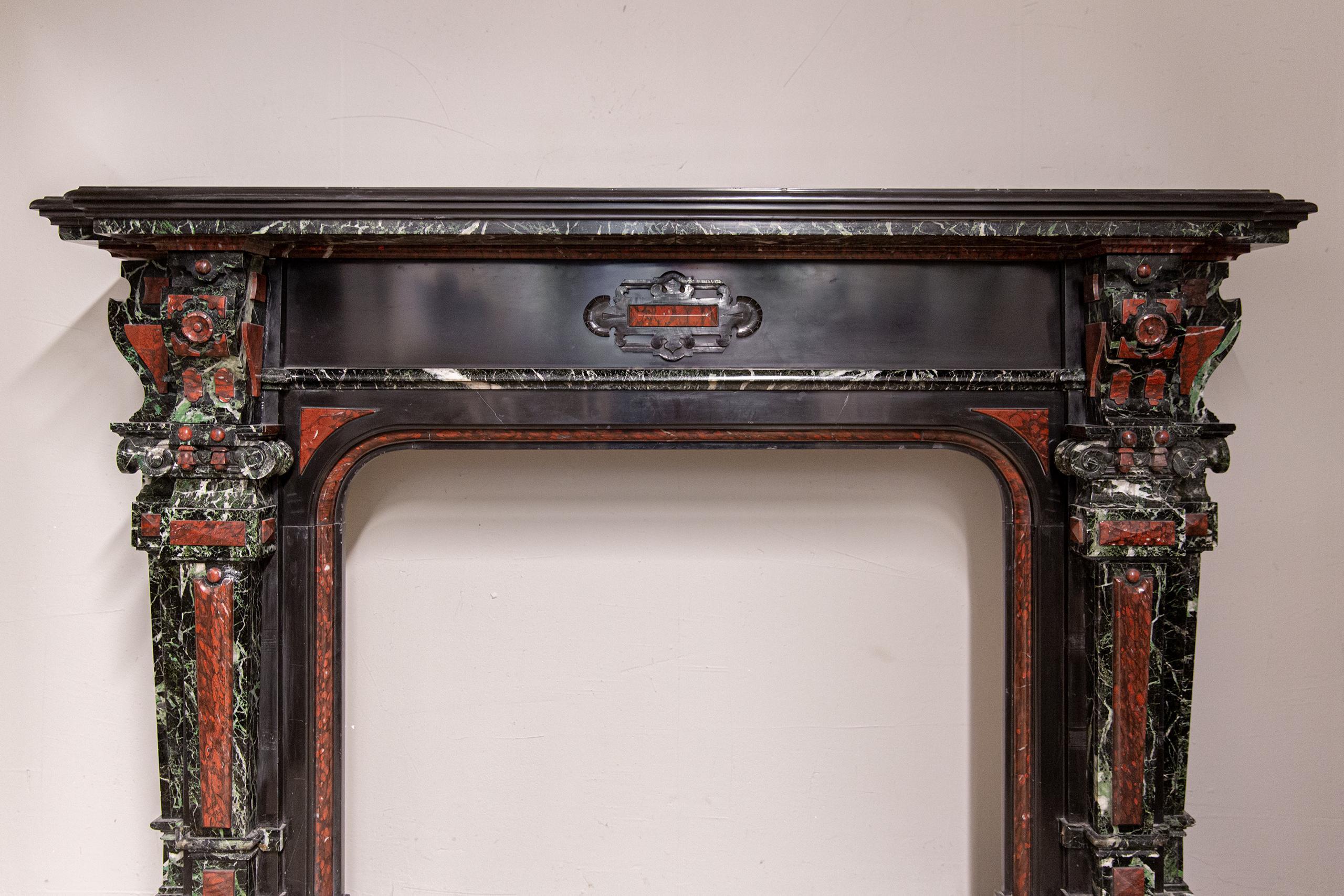 Extravagant Black Marble Antique Circular Fireplace - Image 15