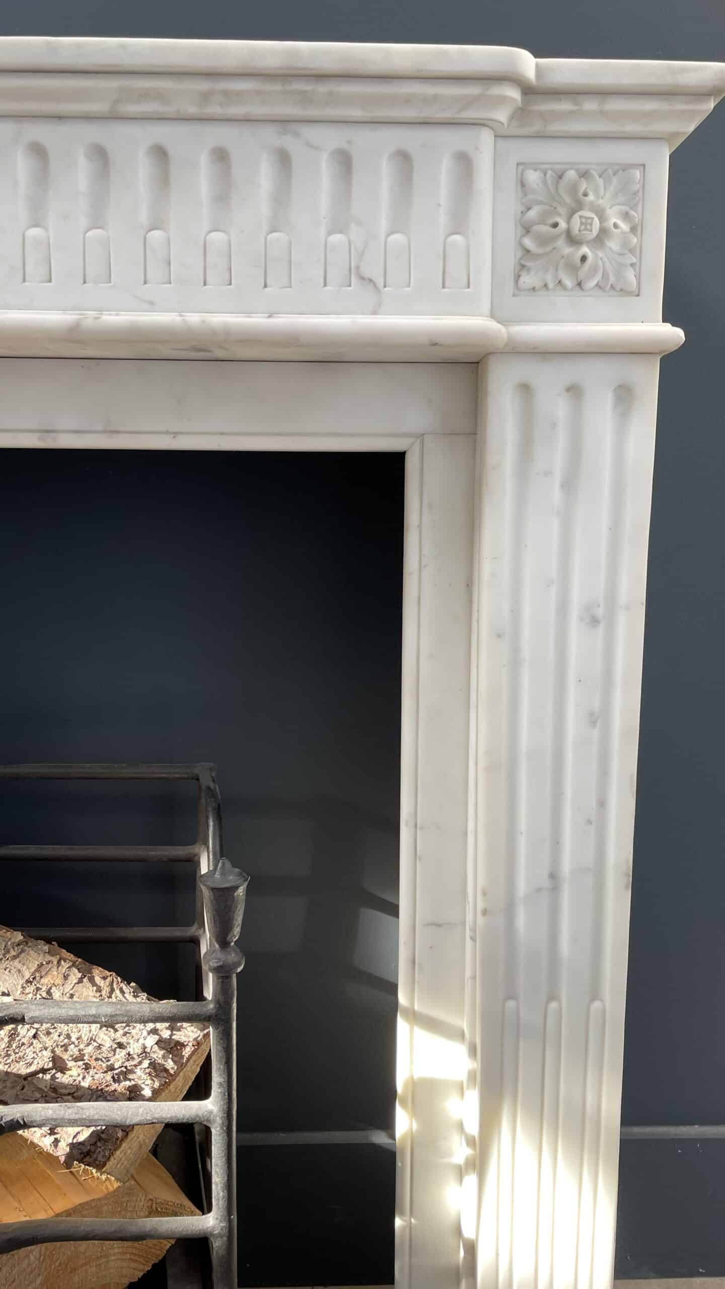 Antique fireplace white