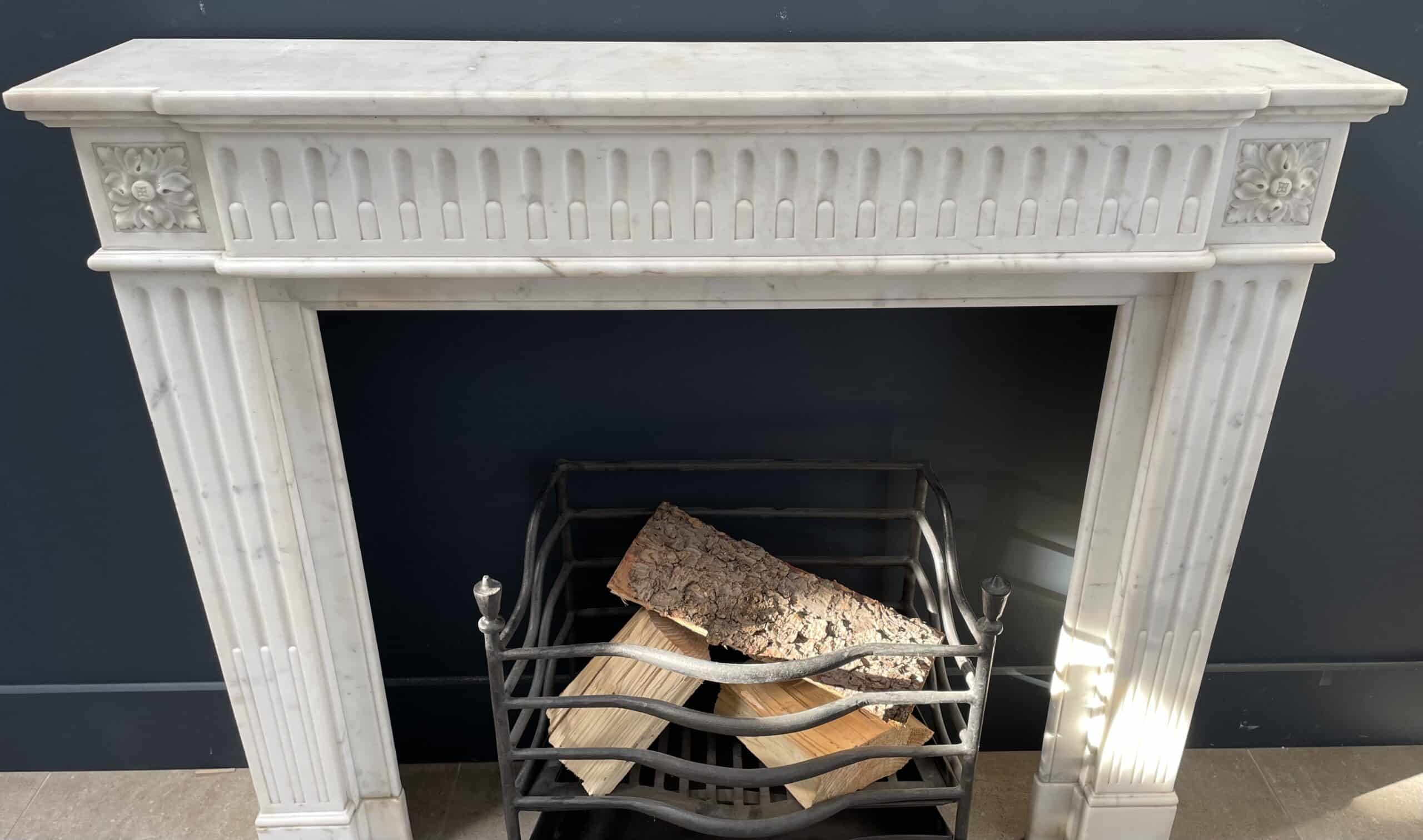 Antique fireplace white