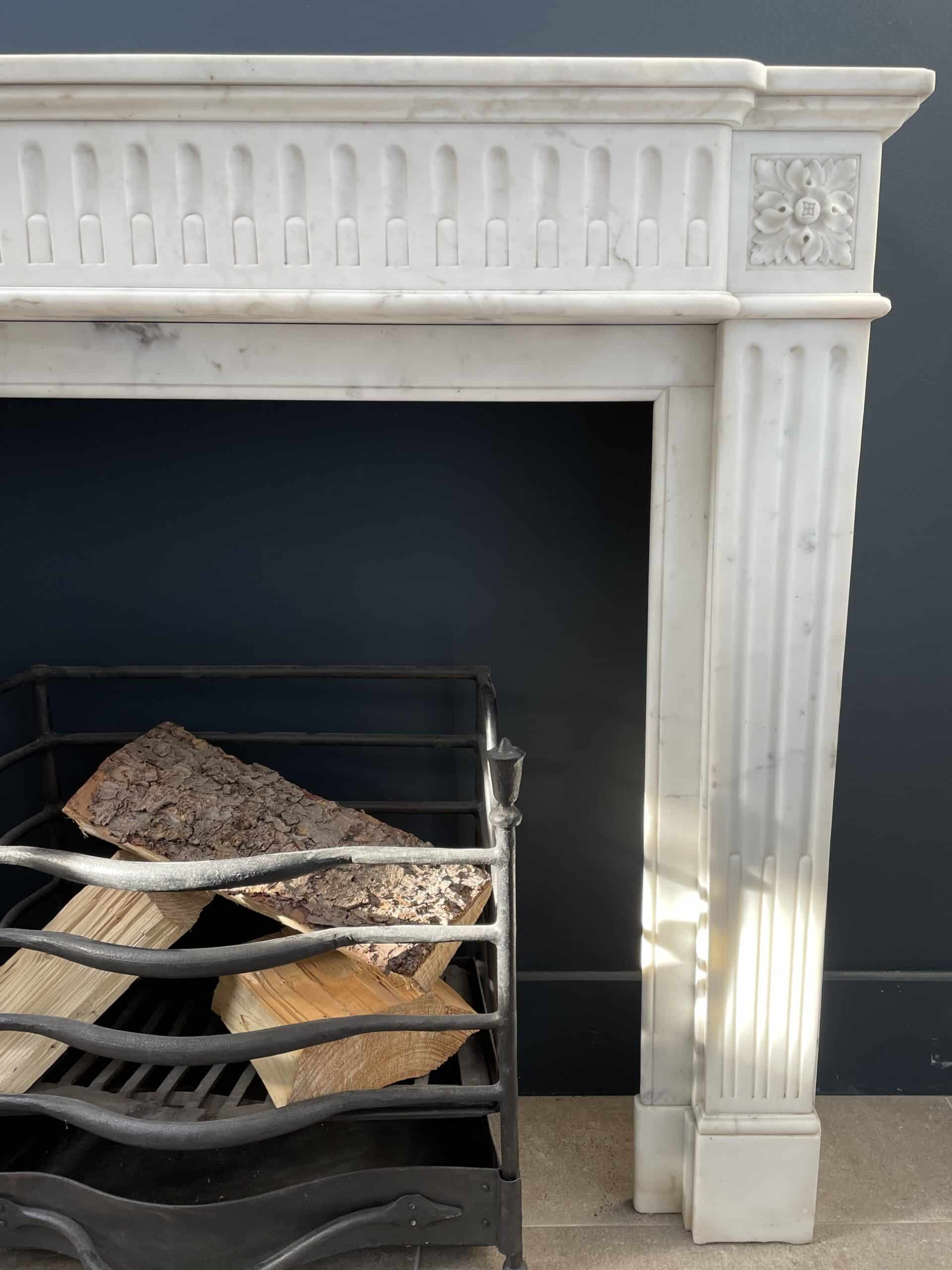 Antique fireplace white
