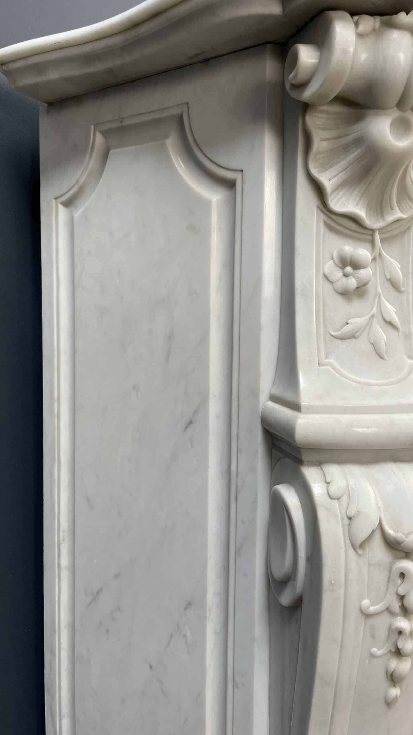Antique White Fireplace with Inset.