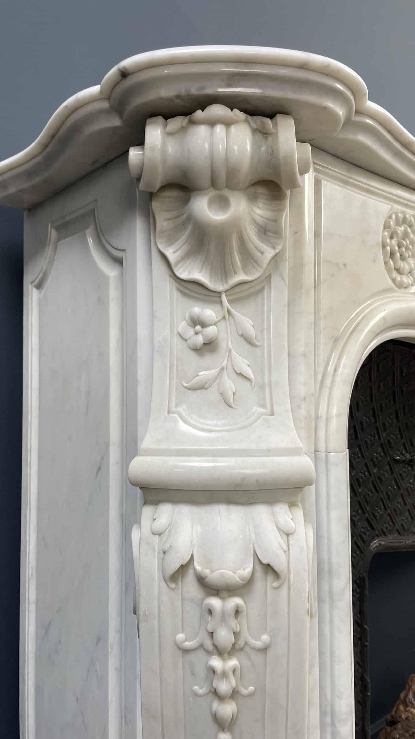 Antique White Fireplace with Inset.