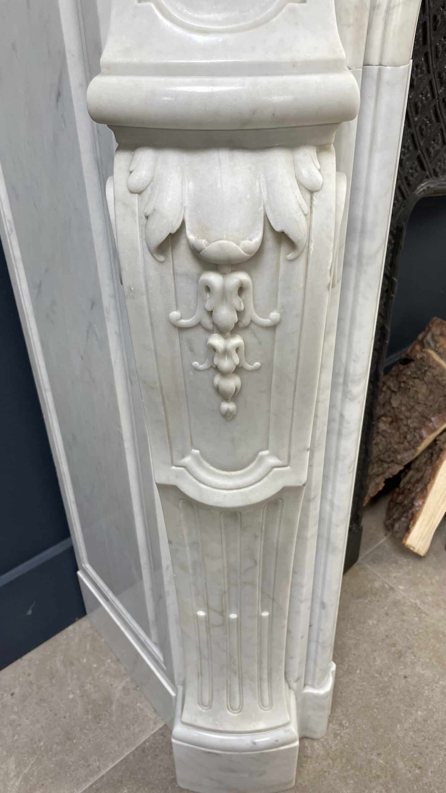 Antique White Fireplace with Inset.