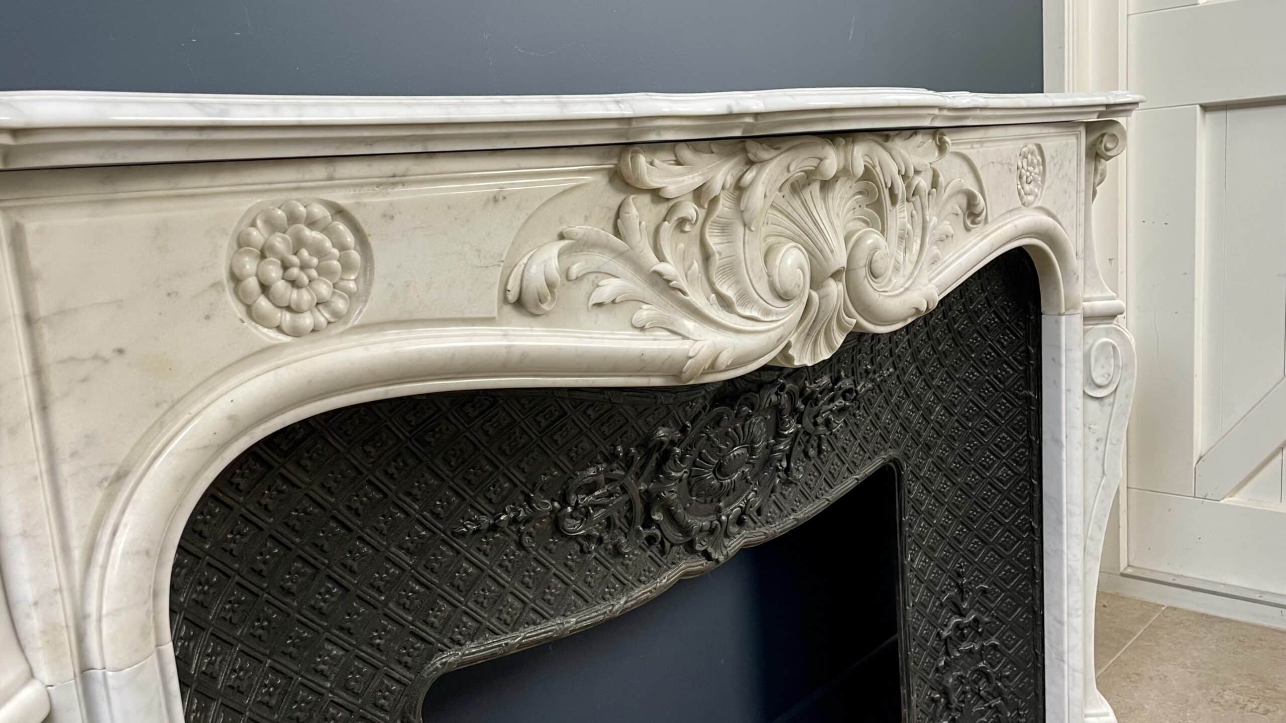 Antique White Fireplace with Inset.