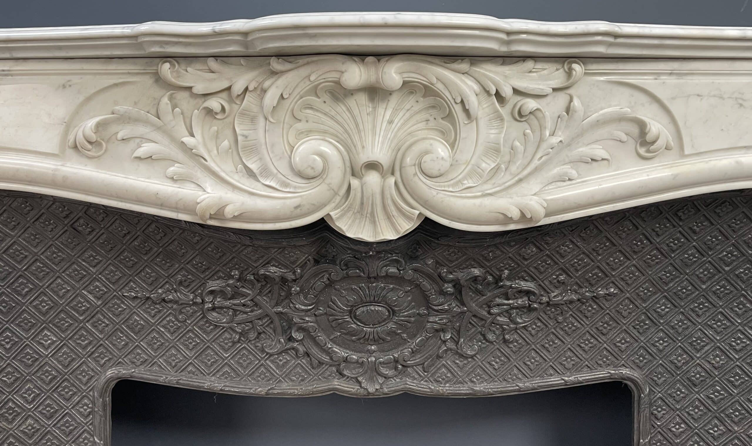 Antique White Fireplace with Inset.