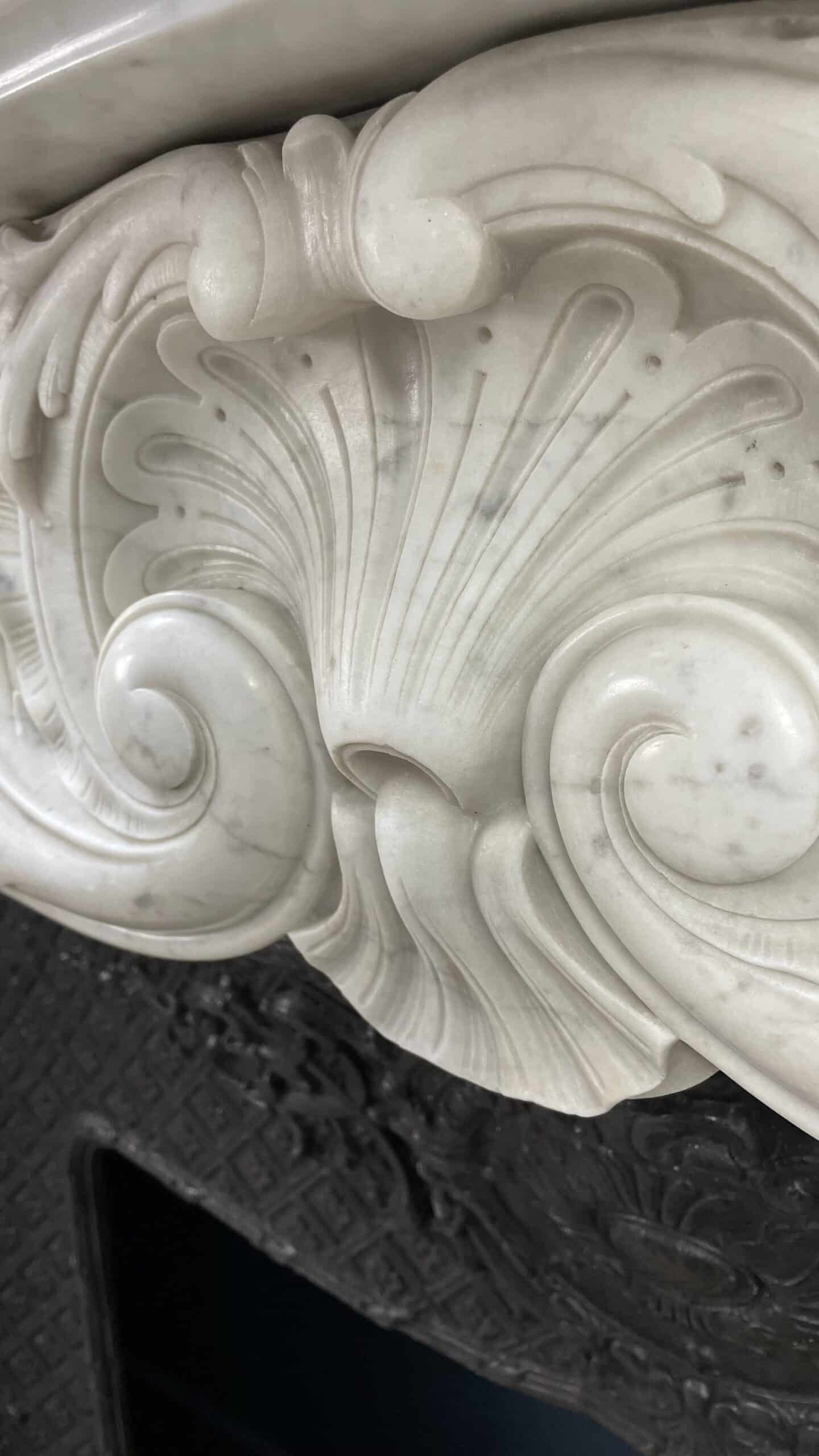 Antique White Fireplace with Inset.
