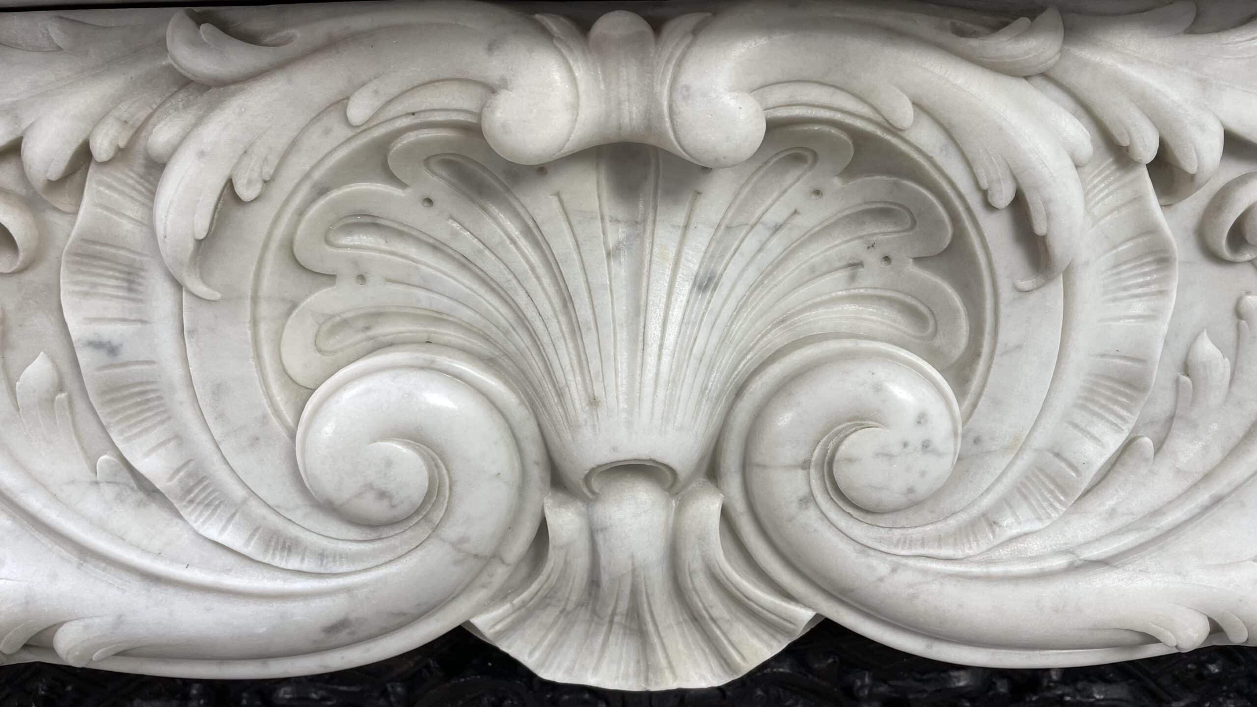 Antique White Fireplace with Inset.