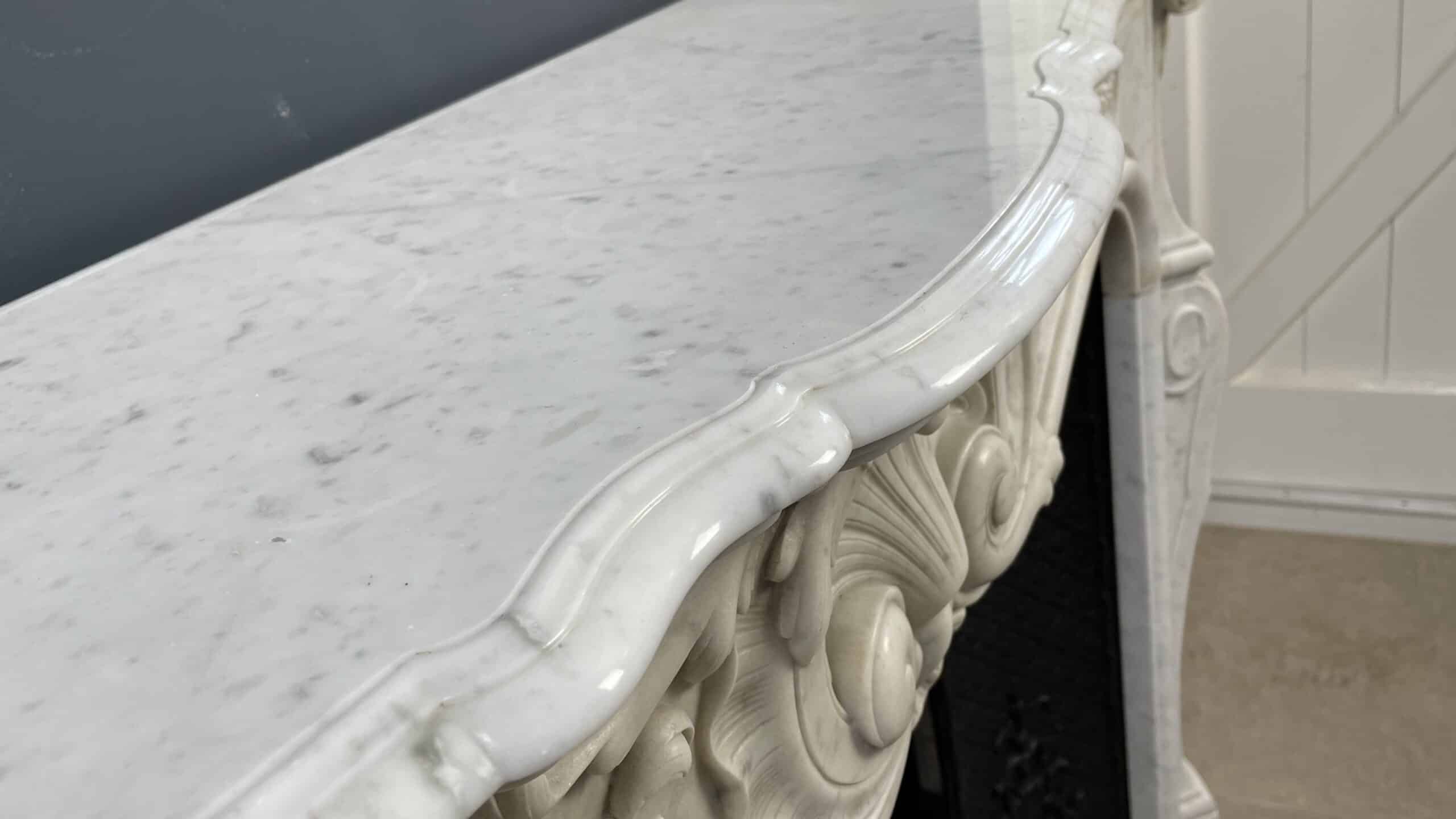 Antique White Fireplace with Inset.