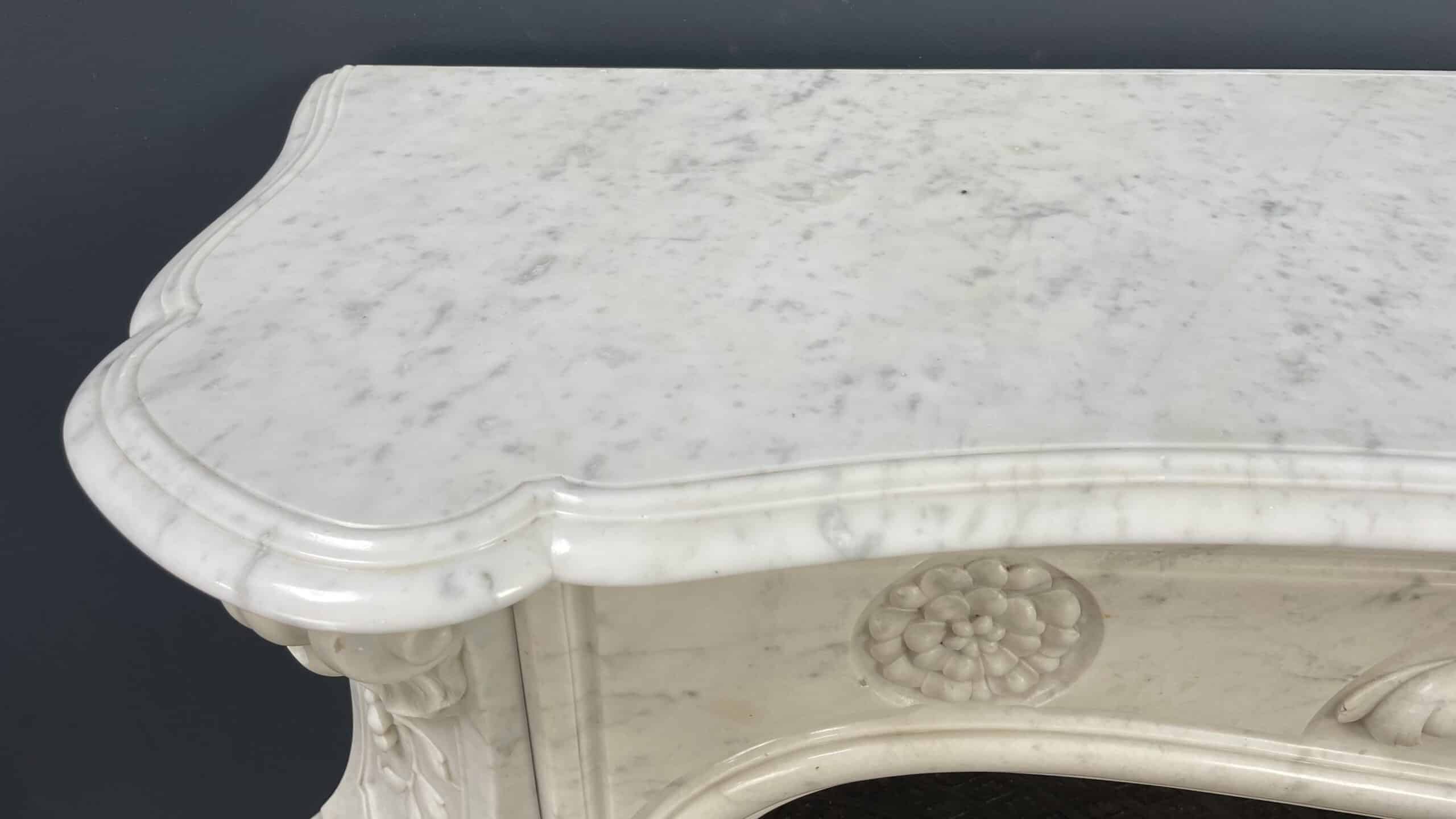 Antique White Fireplace with Inset.
