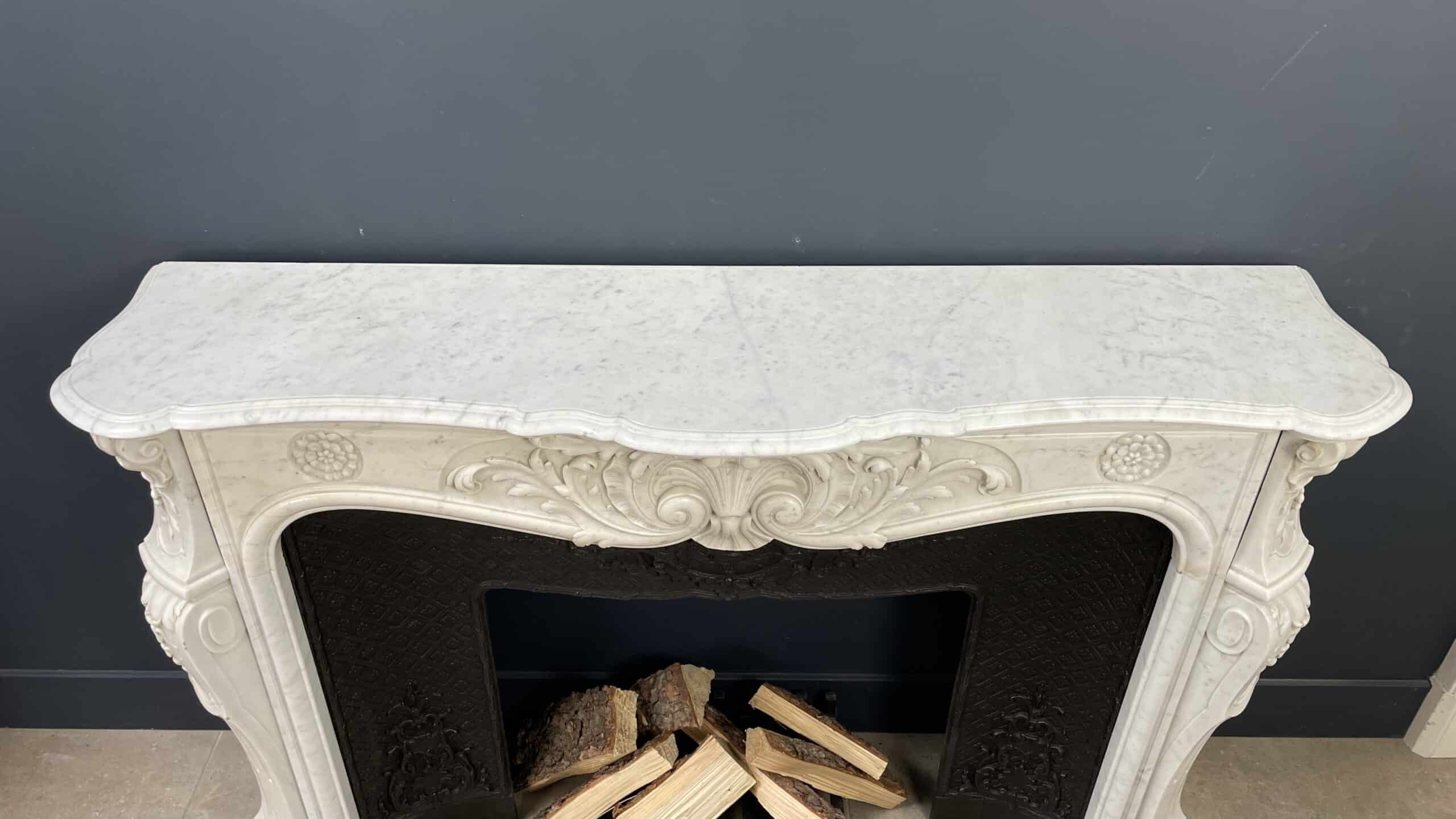 Antique White Fireplace with Inset.