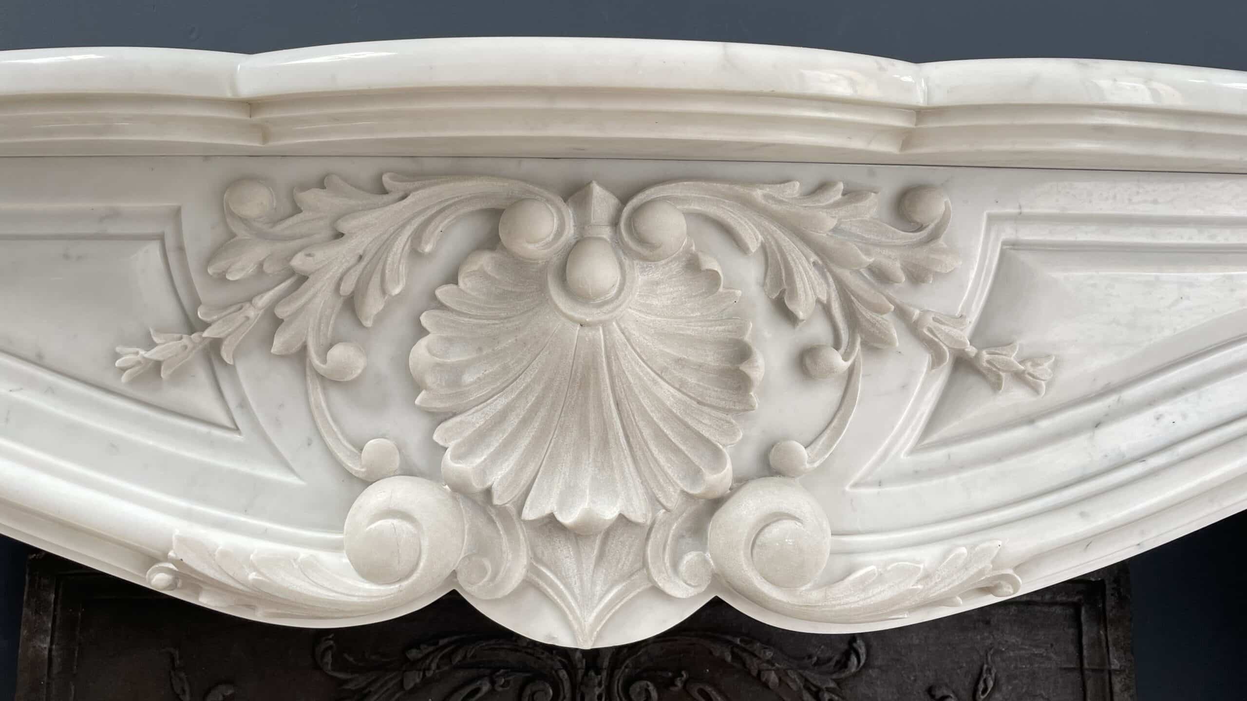 Fireplace white marble fireplace