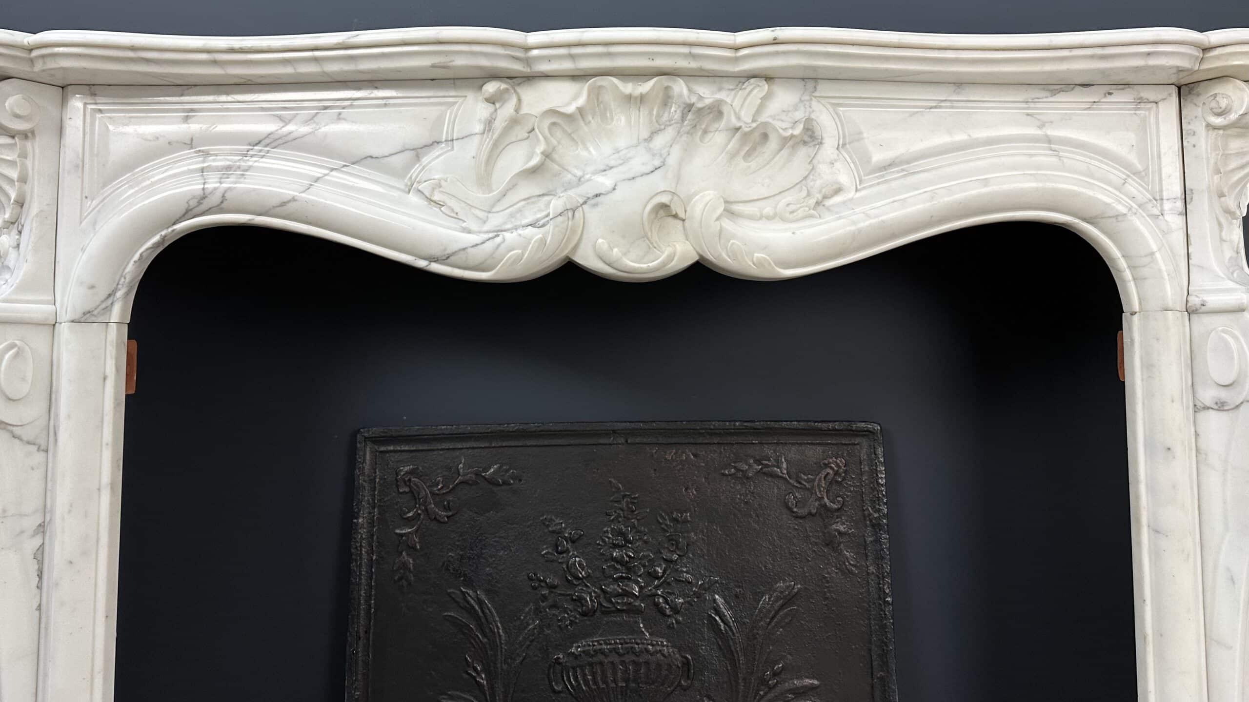 White antique Rococo Fireplace