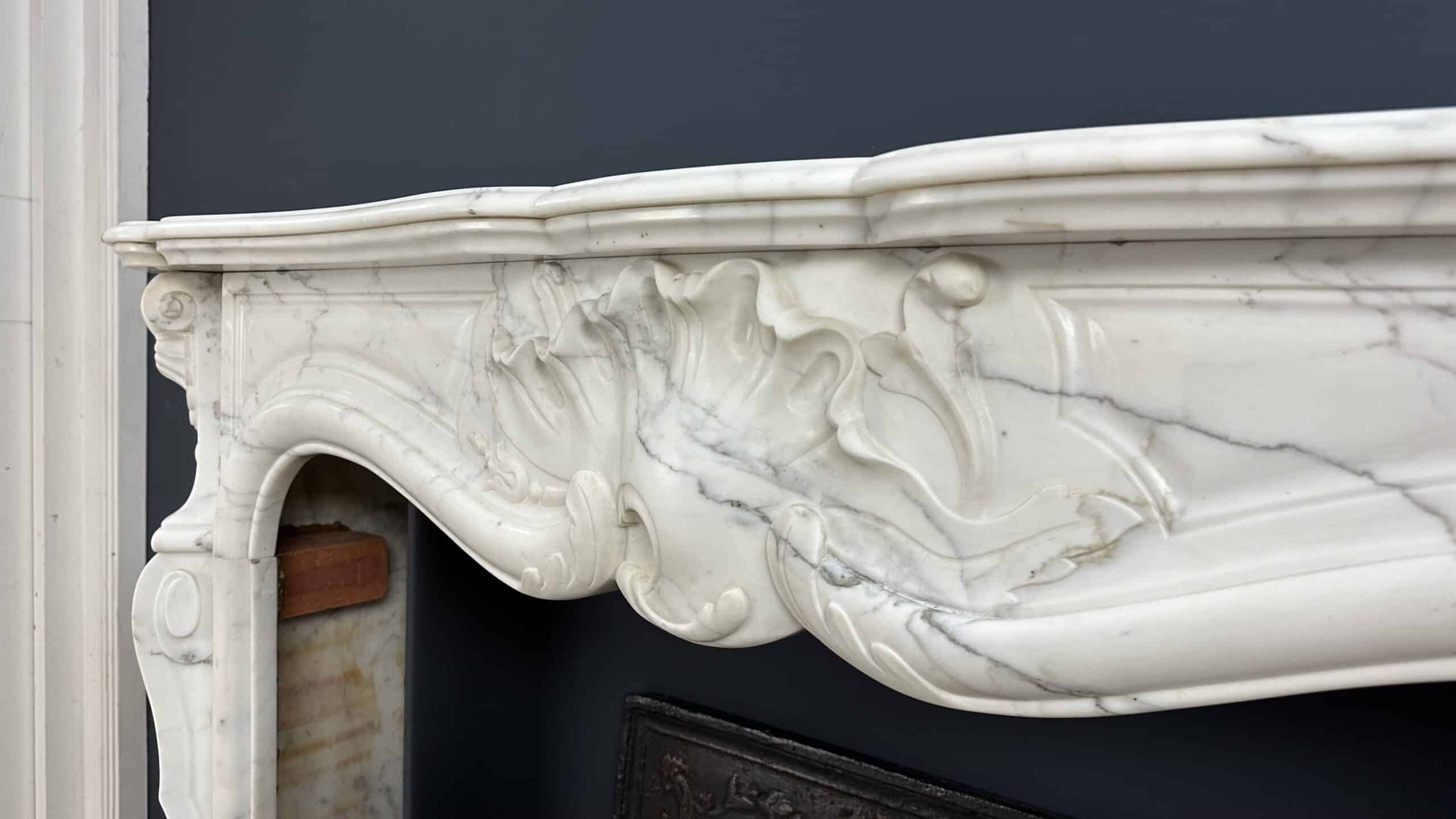 White antique Rococo Fireplace