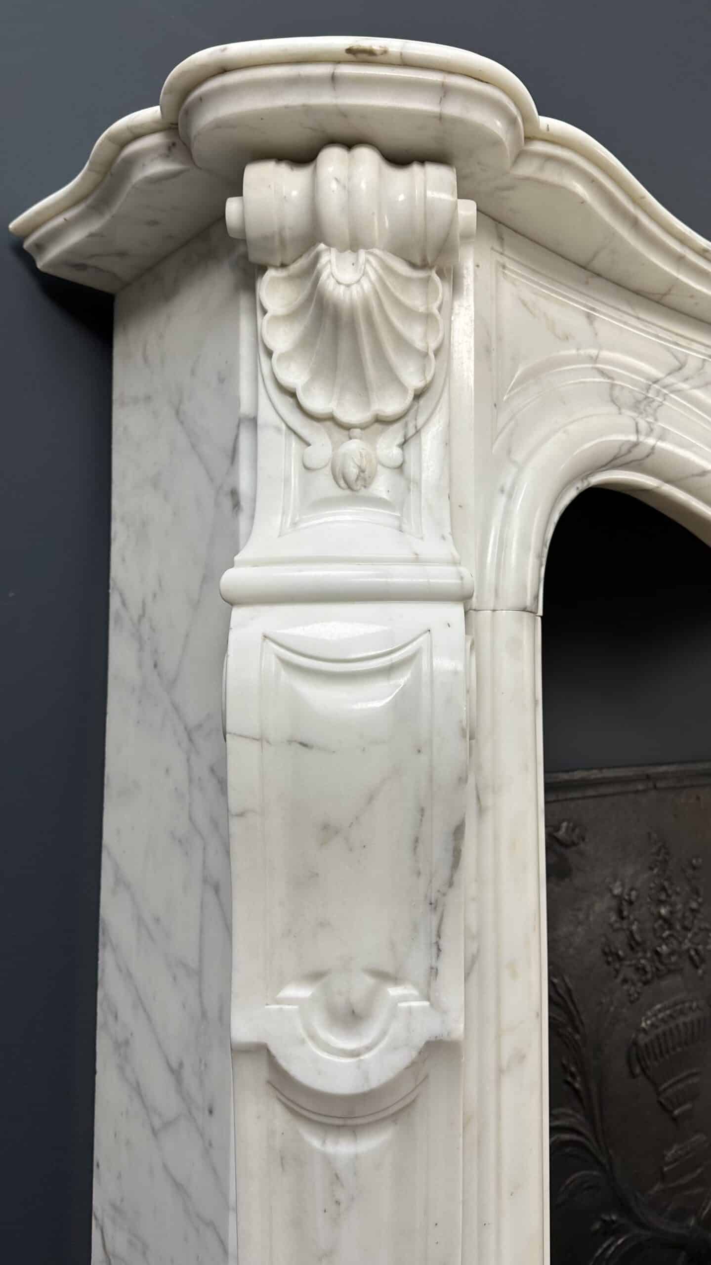 White antique Rococo Fireplace