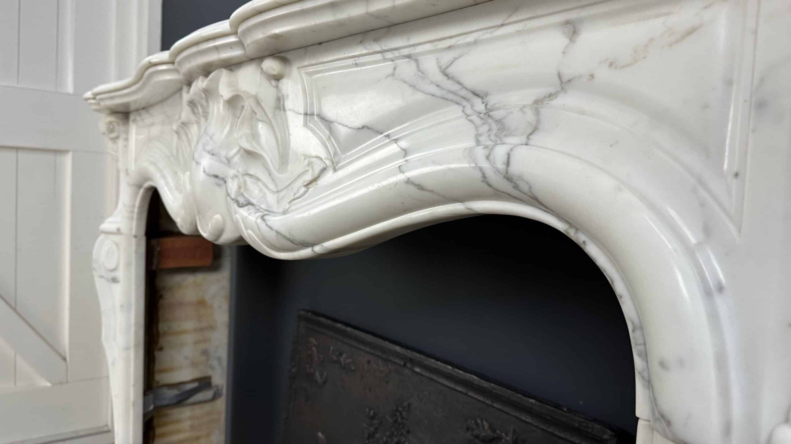 White antique Rococo Fireplace
