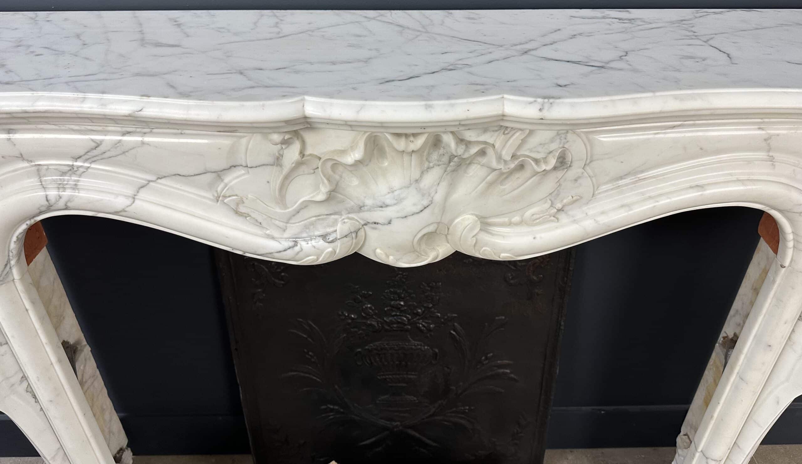 White antique Rococo Fireplace