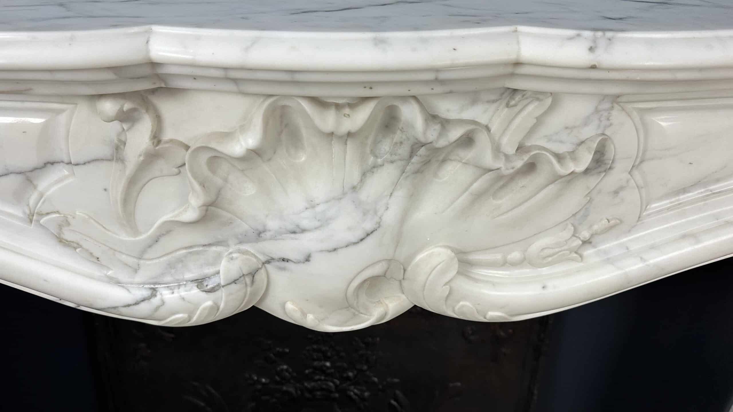 White antique Rococo Fireplace