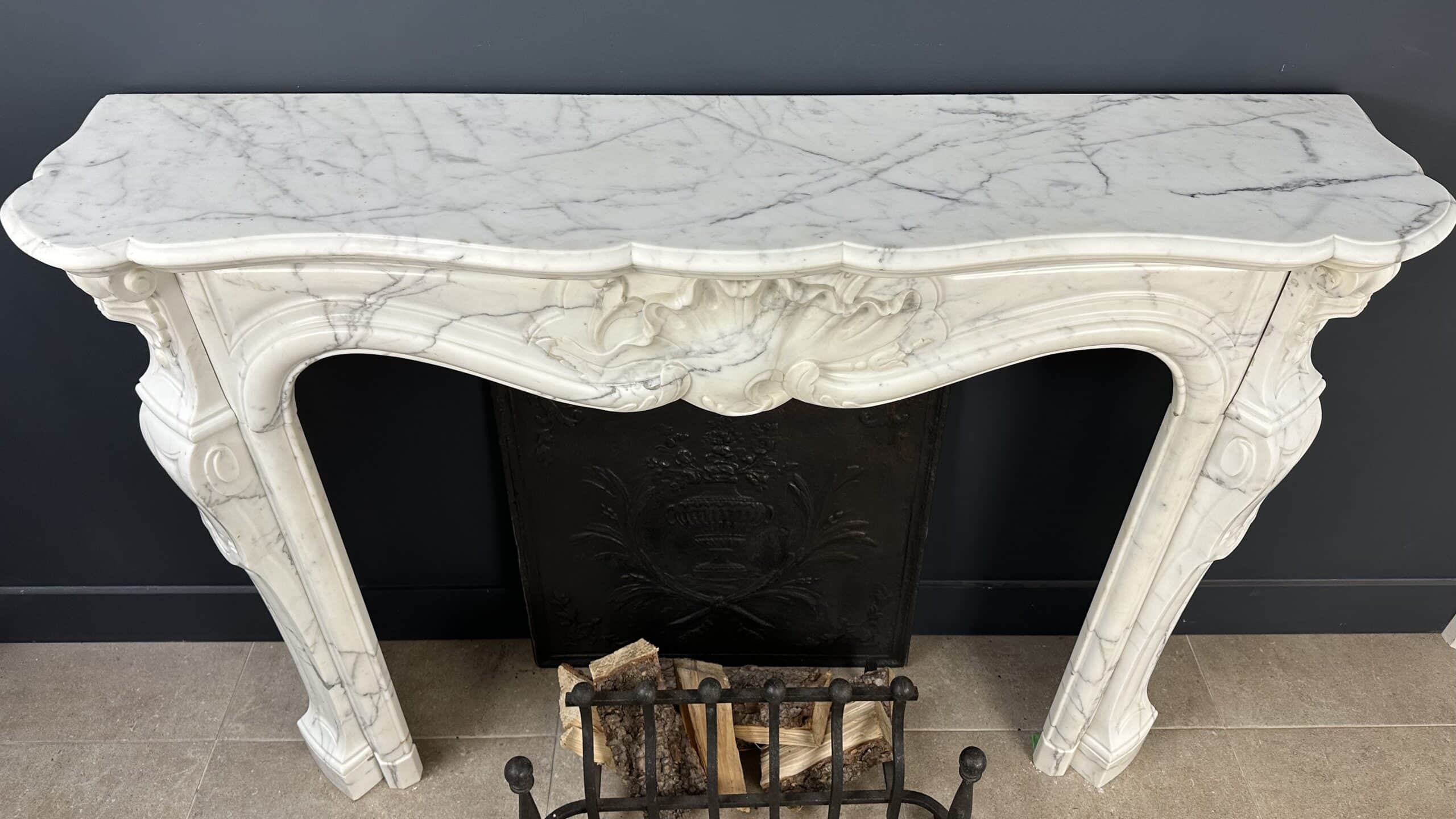 White antique Rococo Fireplace
